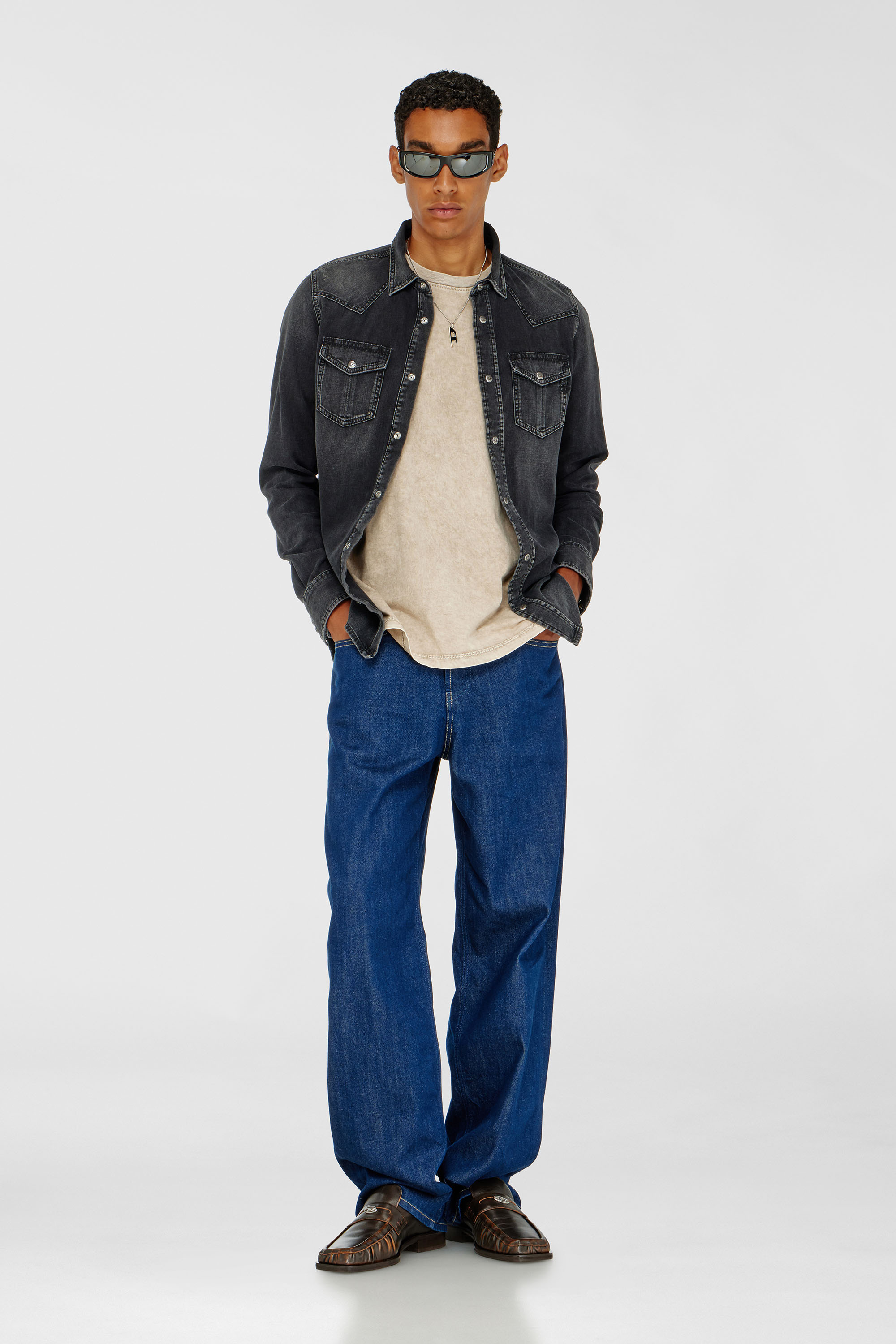 Diesel - D-VEGA, Herren Overshirt aus Denim in Schwarz - 1