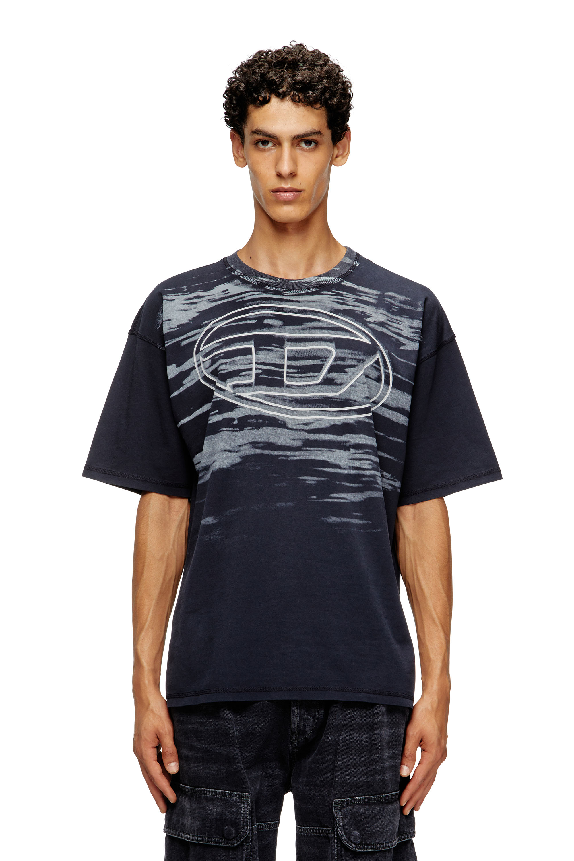 Diesel - T-BOXT-T5, Herren T-Shirt aus Baumwolle mit Oval D Druck in Dunkelblau - 1