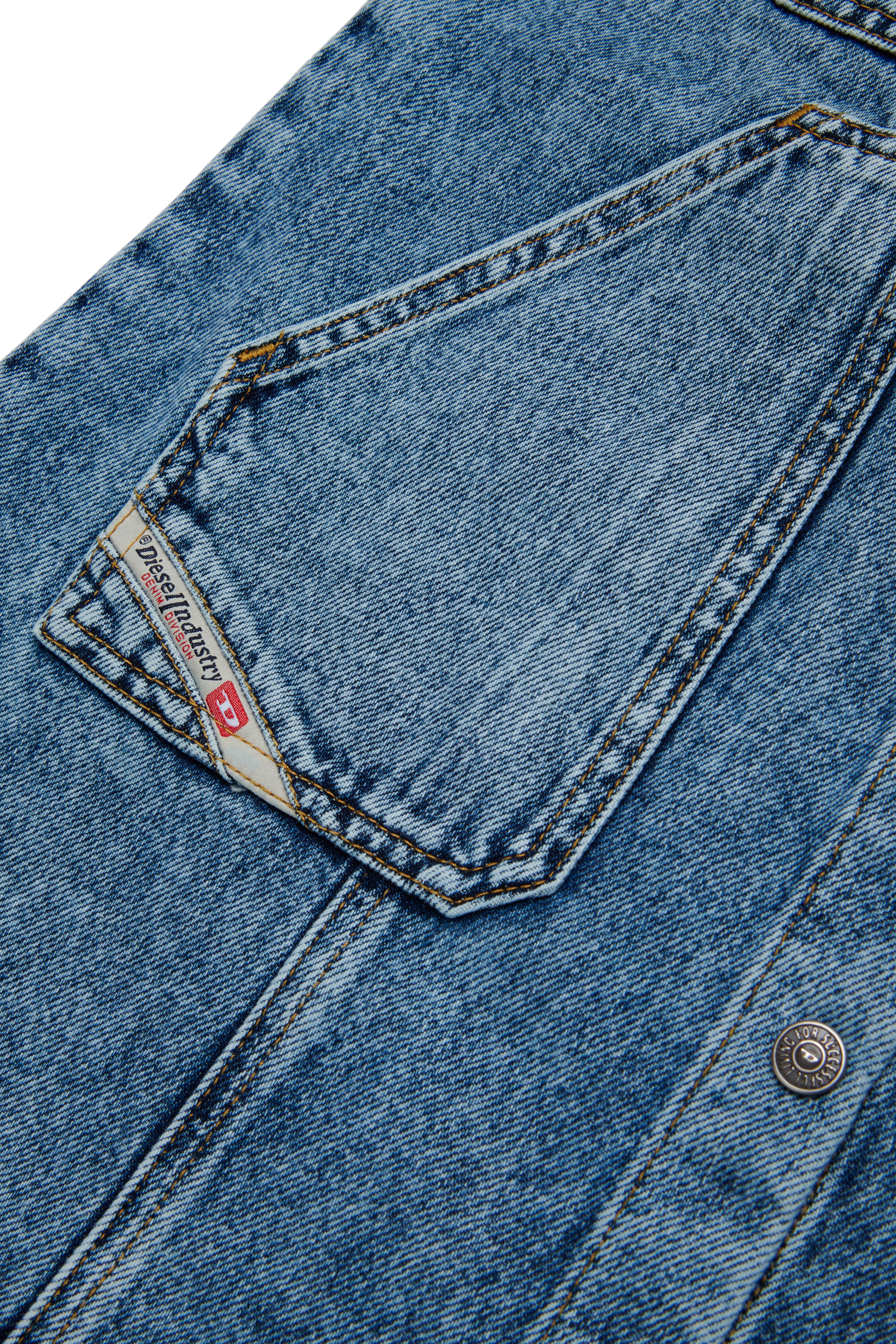 Diesel - DELKA, Damen &Auml;rmelloses Hemdblusenkleid aus Denim mit Marmor-Effekt in Mittelblau - 4