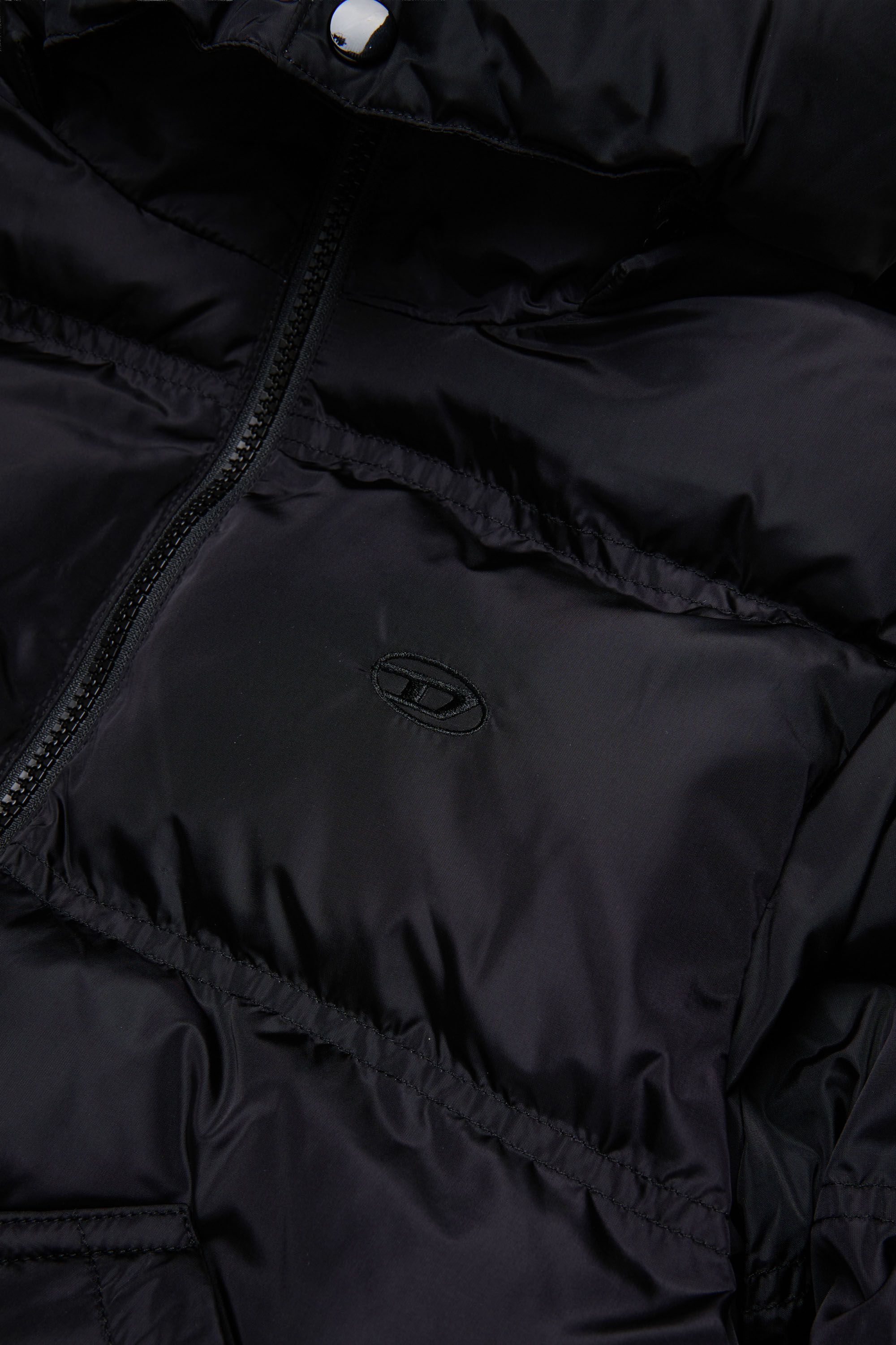 Diesel - JRIVON, Unisex Steppjacke mit Kapuze und oversized Taschen in Schwarz - 4