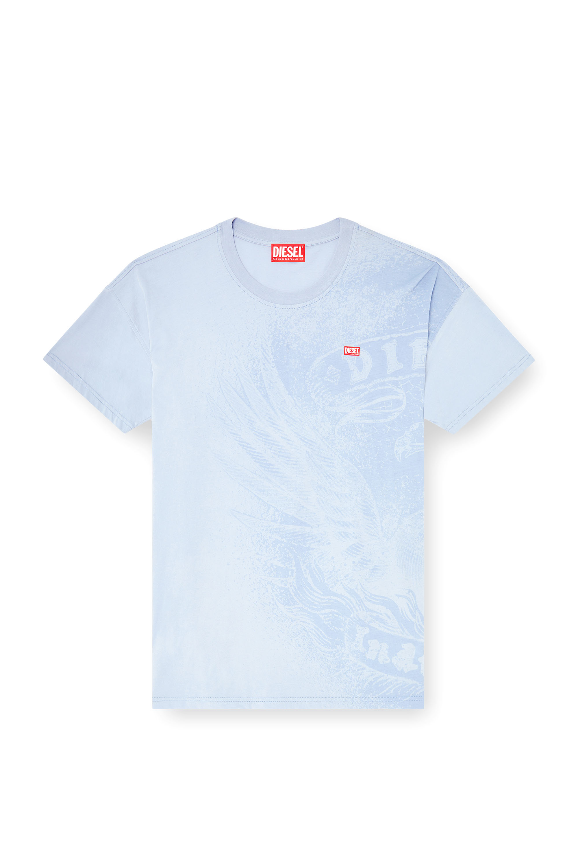 Diesel - T-BOXT-AA3, Herren Locker geschnittenes T-Shirt mit Pigmentdruck in Hellblau - 3