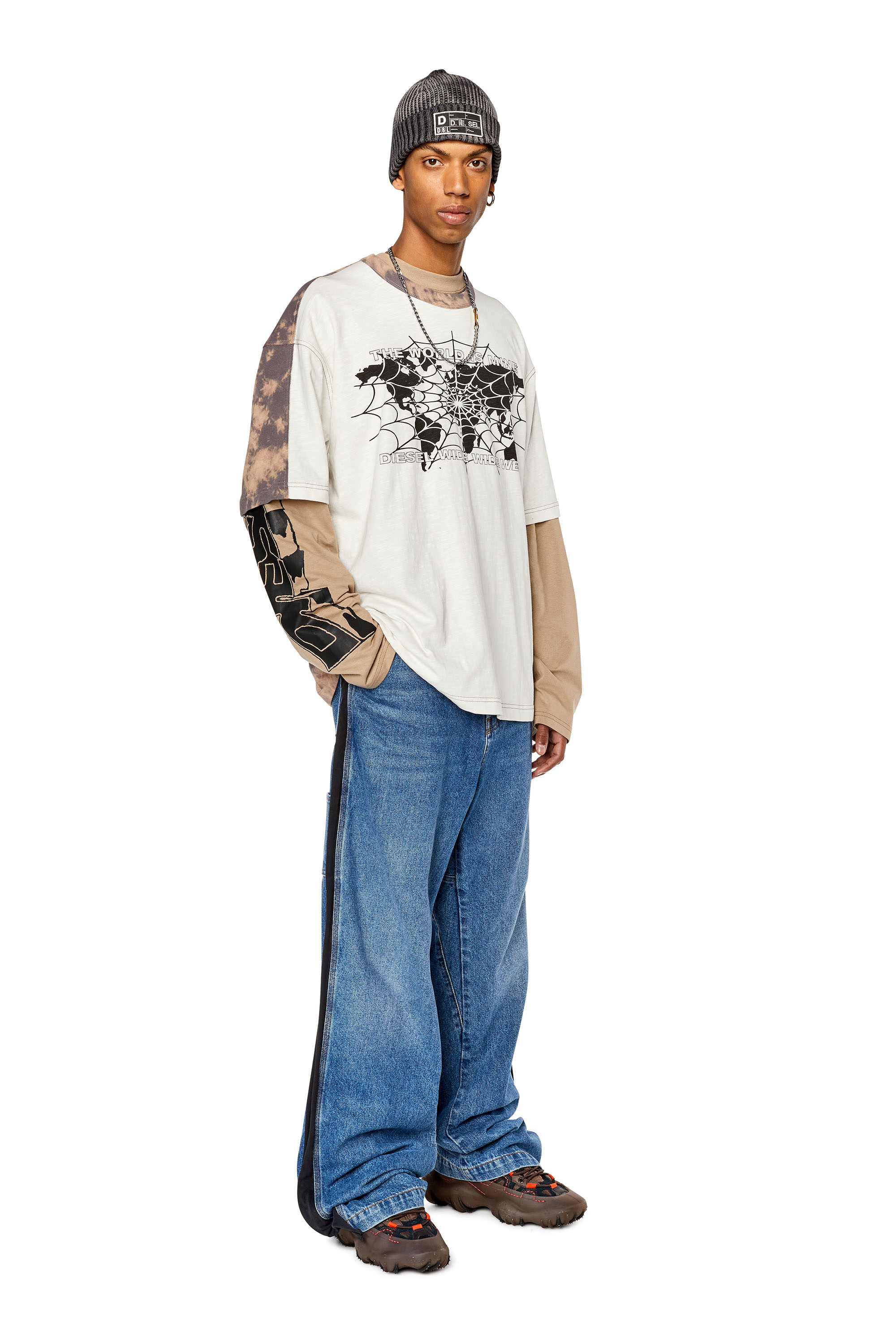 Diesel - T-WASHBICOL, Rosa/Weiss - Image 2