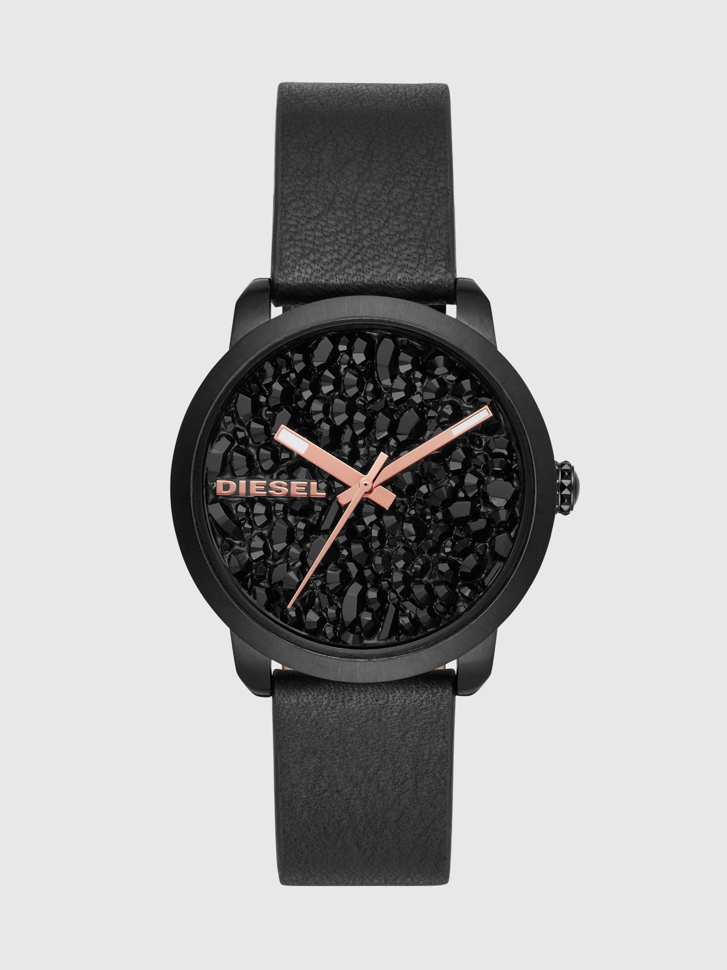 Diesel - DZ5598, Damen Flare Rocks-Armbanduhr mit drei Zeigern und schwarzem Lederarmband in Schwarz - 1