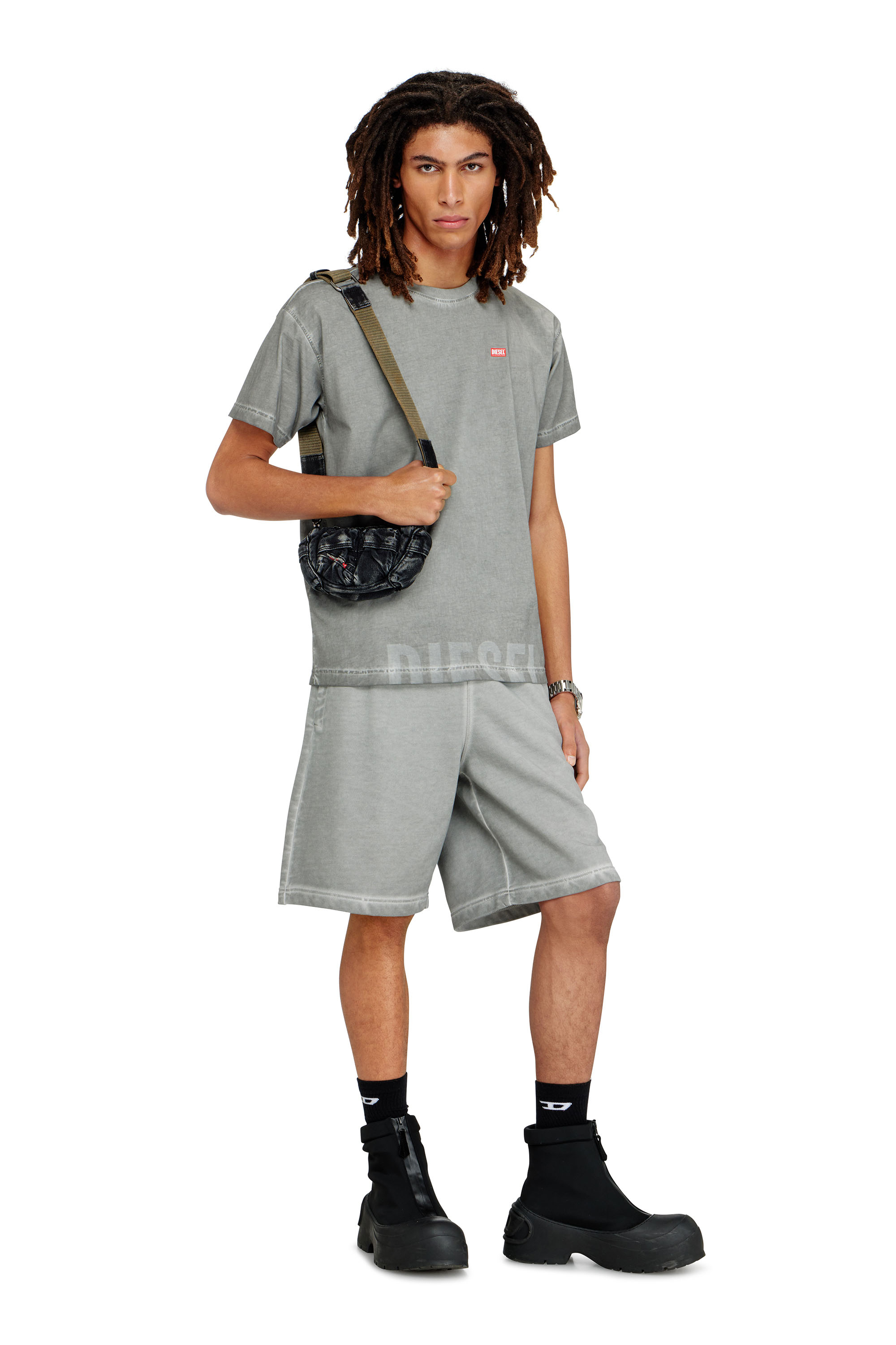 Diesel - MULTI-PKTS CROSSBODY XS X, Unisex's Multi-Pkts - Small bag in washed denim in Dark grey - 2