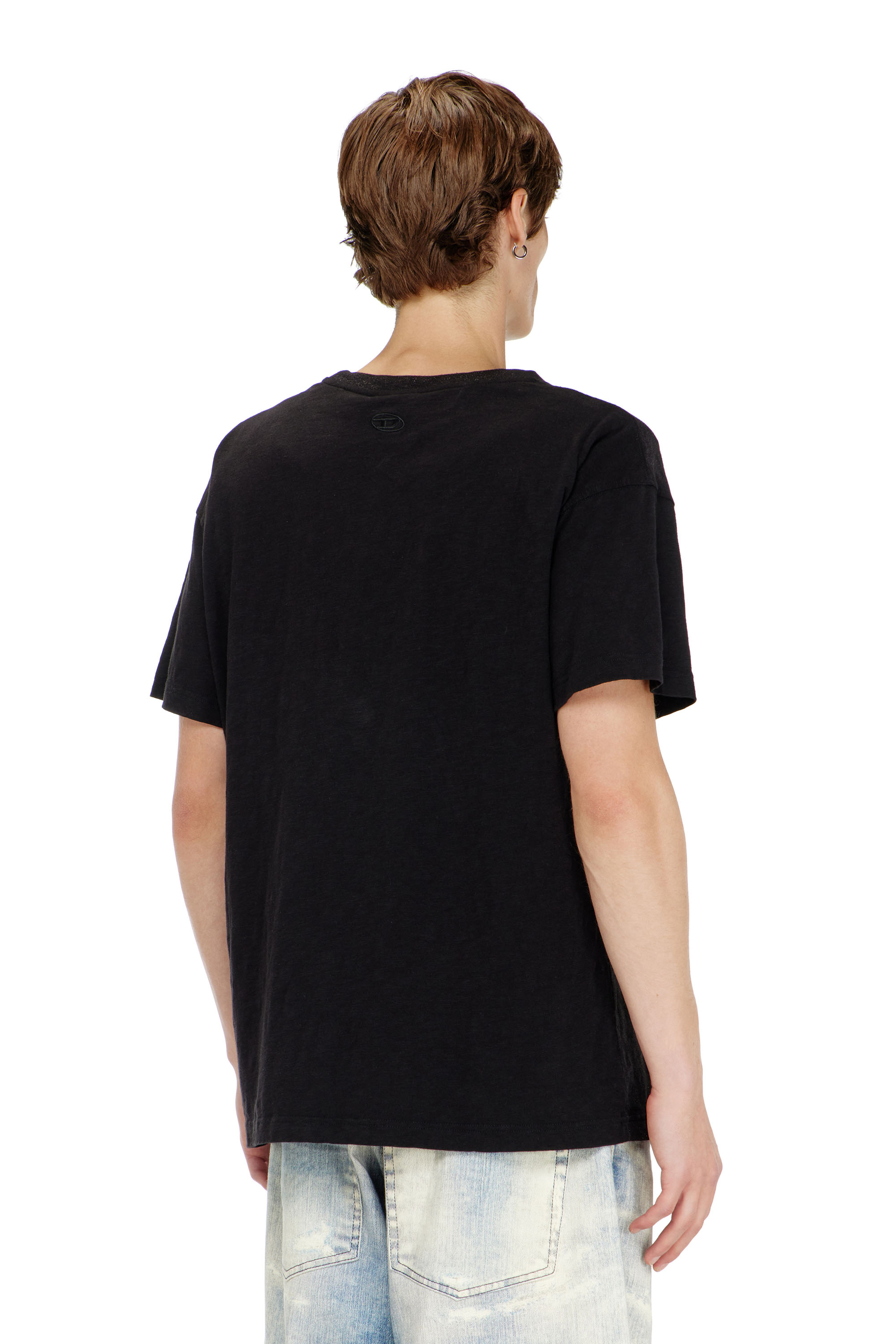 Diesel - T-NORM-AA2, Herren Baumwoll-T-Shirt mit Rundhalsausschnitt und Folienprint in Schwarz - 4