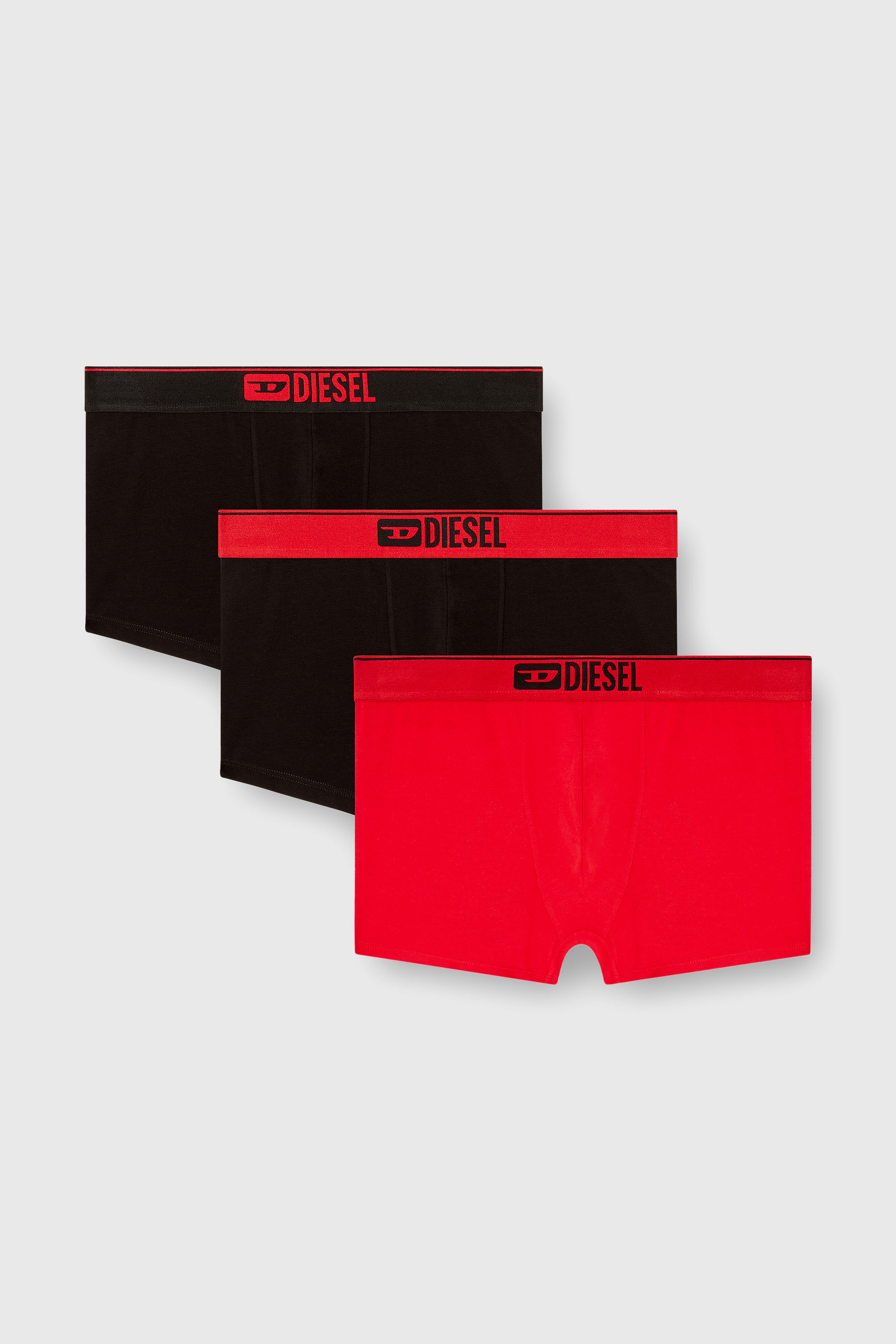 Diesel - UMBX-DAMIENTHREEPACK, Herren Einfarbige Retropants im Dreierpack in Rot/Schwarz - 2