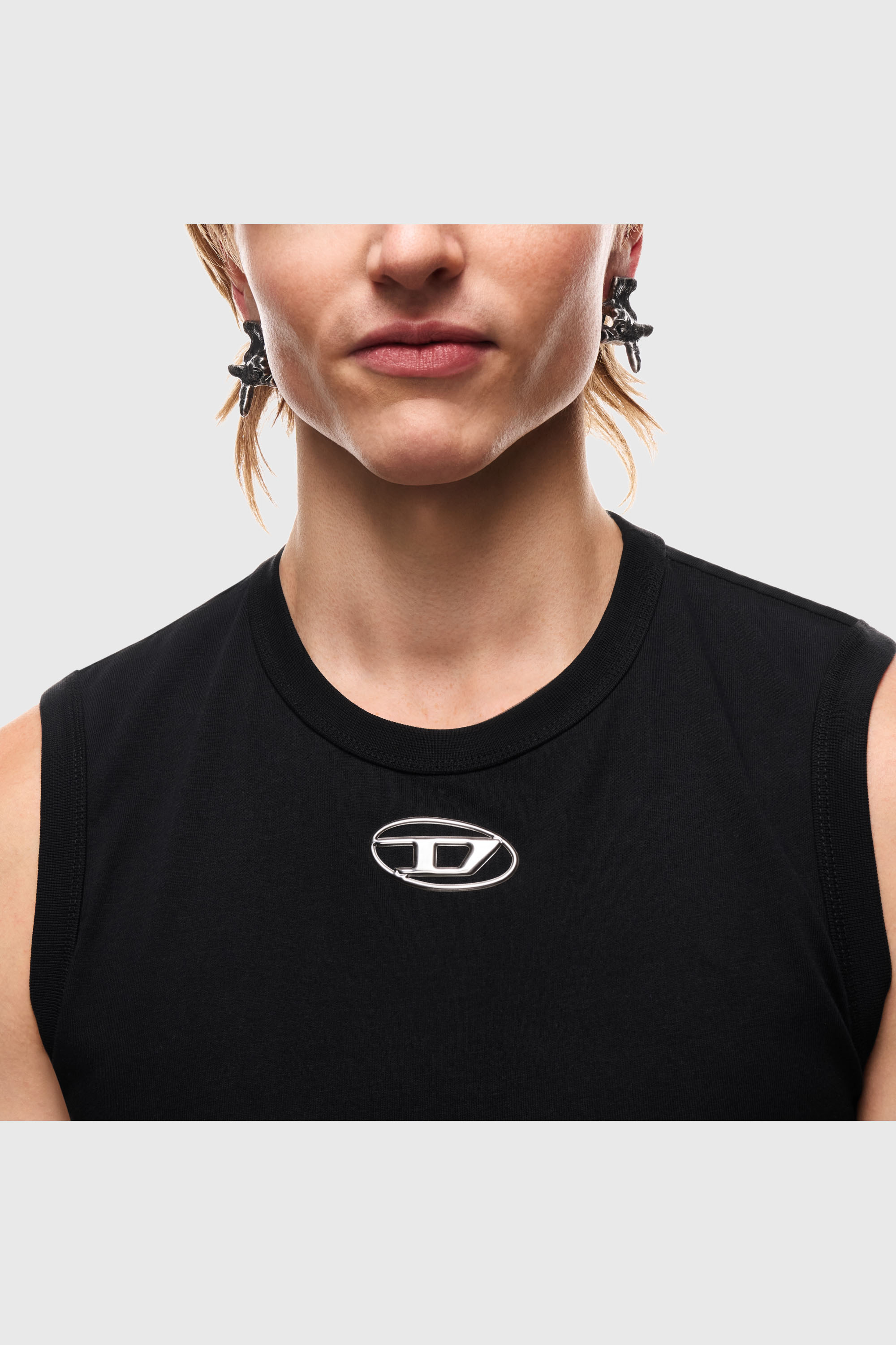 Diesel - DX1710040 JEWELLERY, Unisex's Silver-tone stud earrings in Dark grey - 5