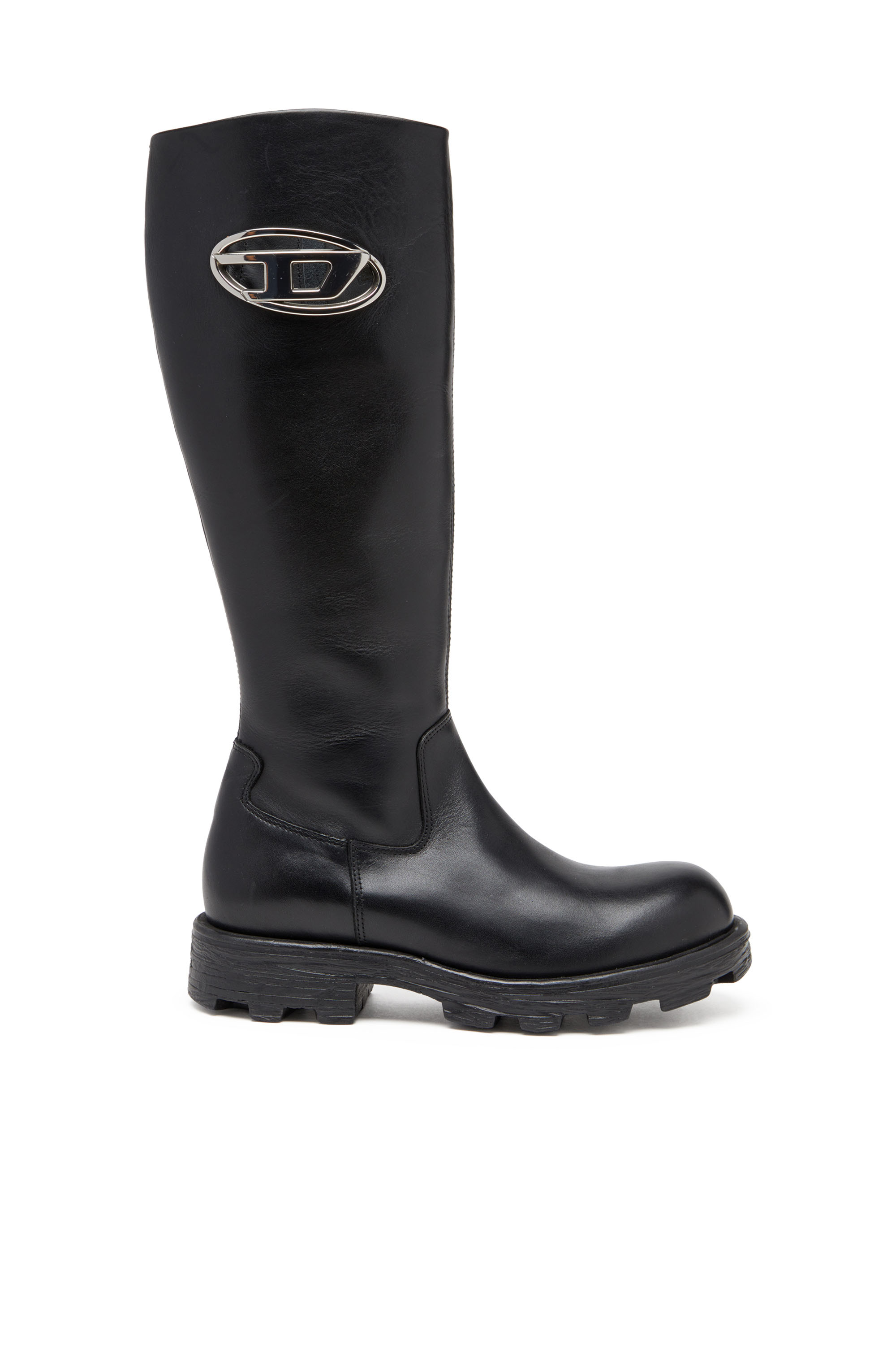 Diesel - D-HAMMER HB D W, Damen D-Hammer-Kniehohe Stiefel aus Leder in Schwarz - 1