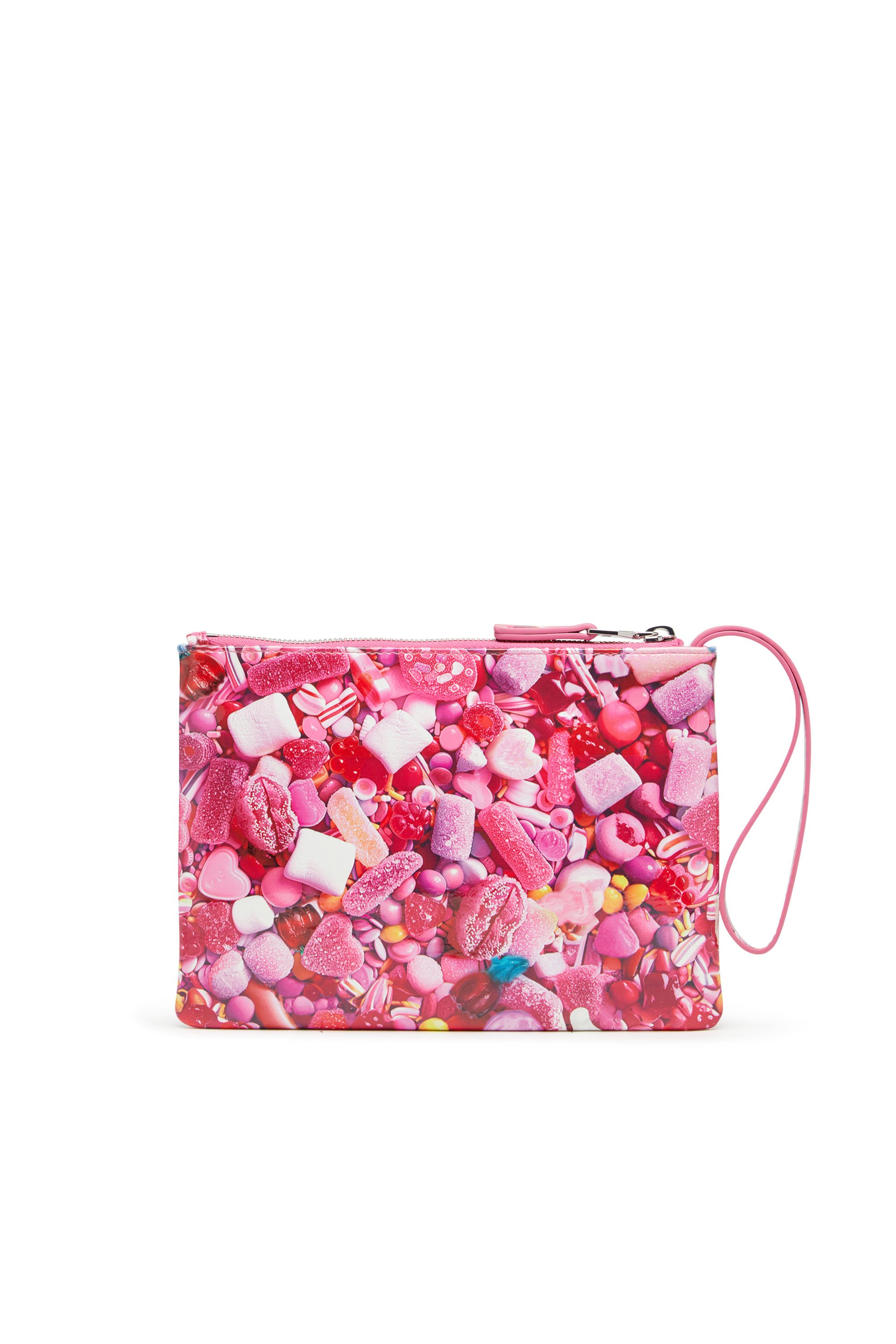 Diesel - PLAY POUCH II, Damen Pouch aus bedrucktem glänzendem PU in Rosa - 2