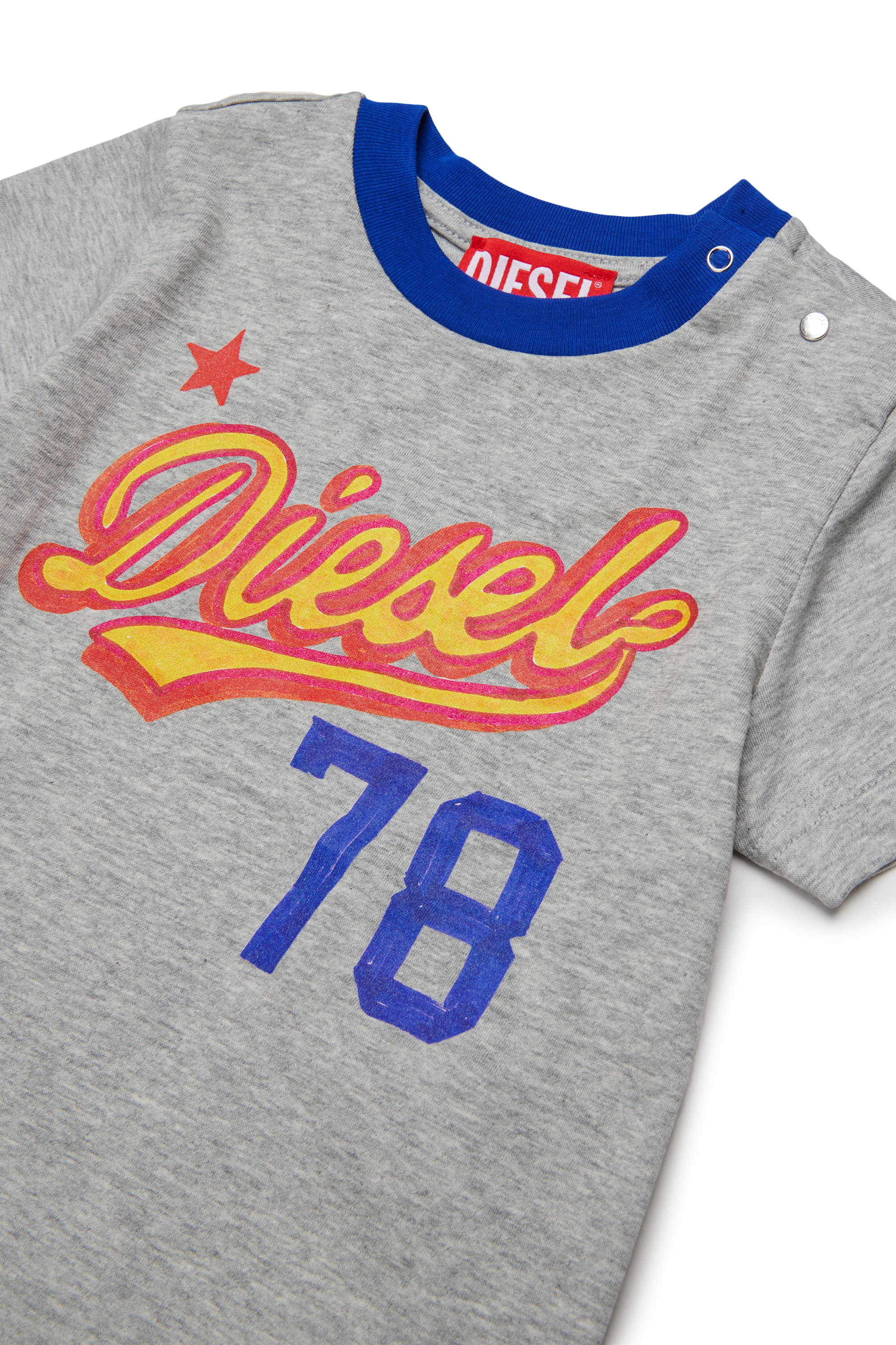Diesel - TURSIB, Herren Baumwoll-T-Shirt mit Retro-Logo-Print in Grau - 3