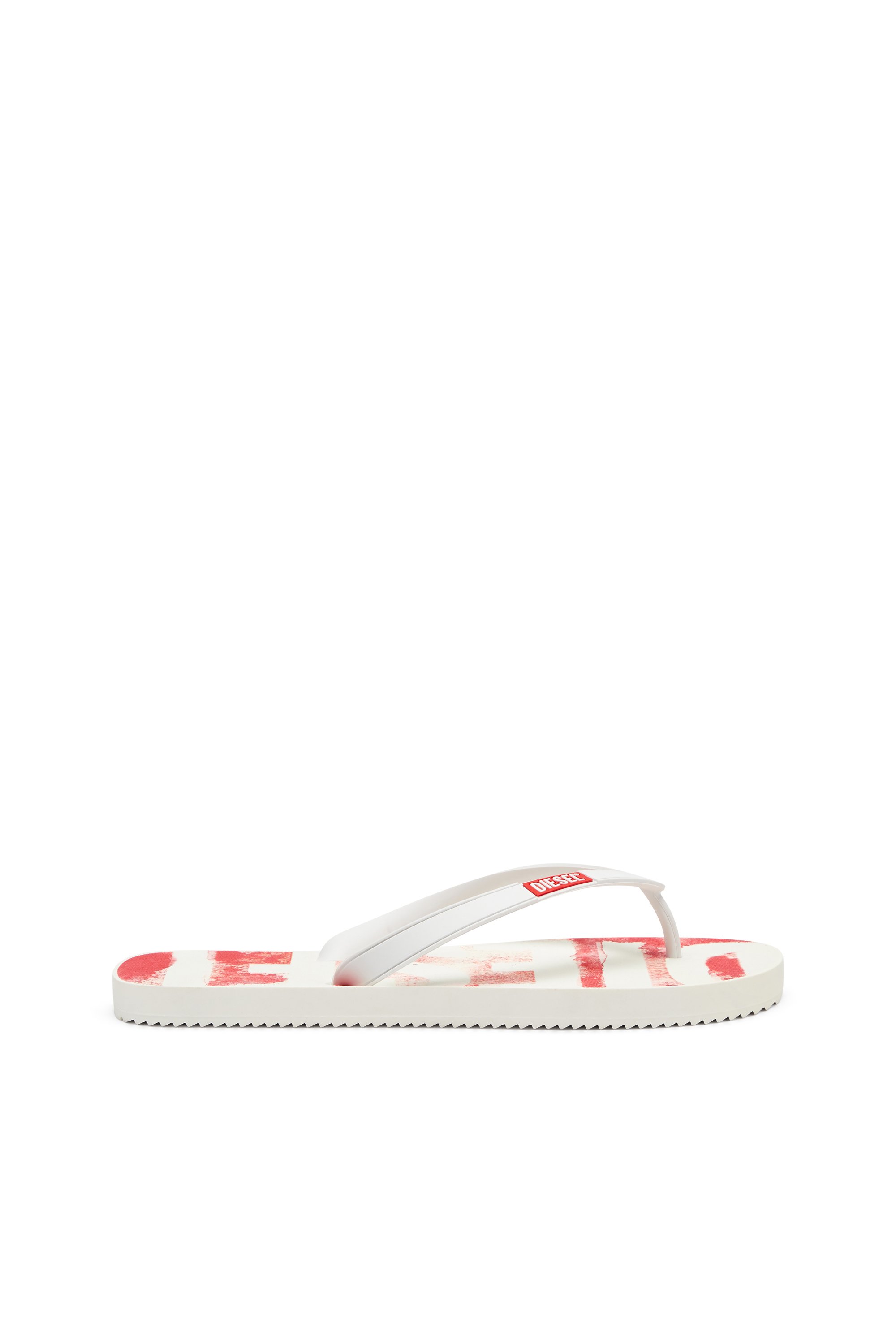 Diesel - SA-RIO, Herren Sa-Rio-Flip-Flops aus Gummi mit Graffiti-Logo in Weiss/Rot - 1