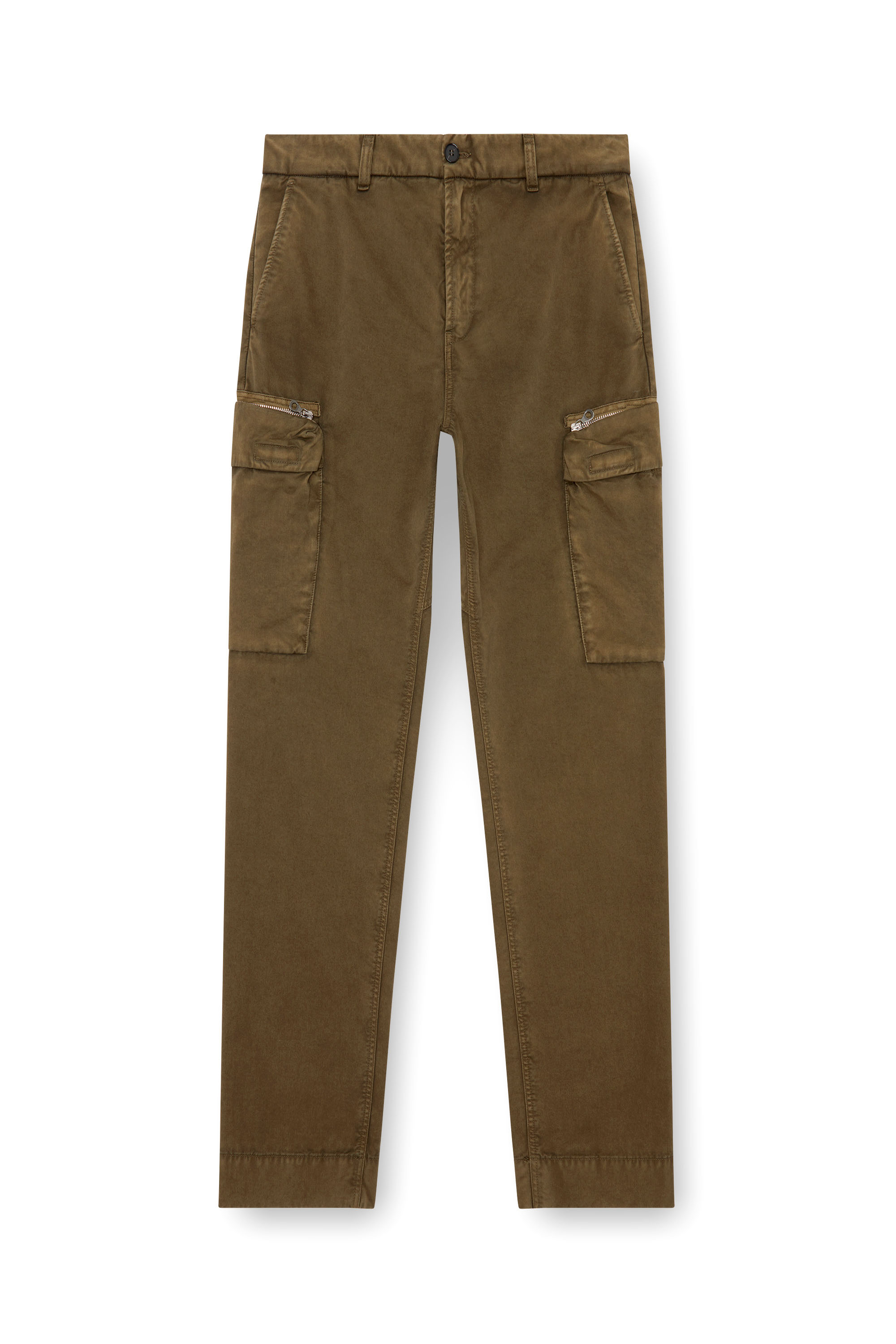 Diesel - P-YE, Herren Hose aus verblasstem Peachskin-Twill in Armeegrün - 3