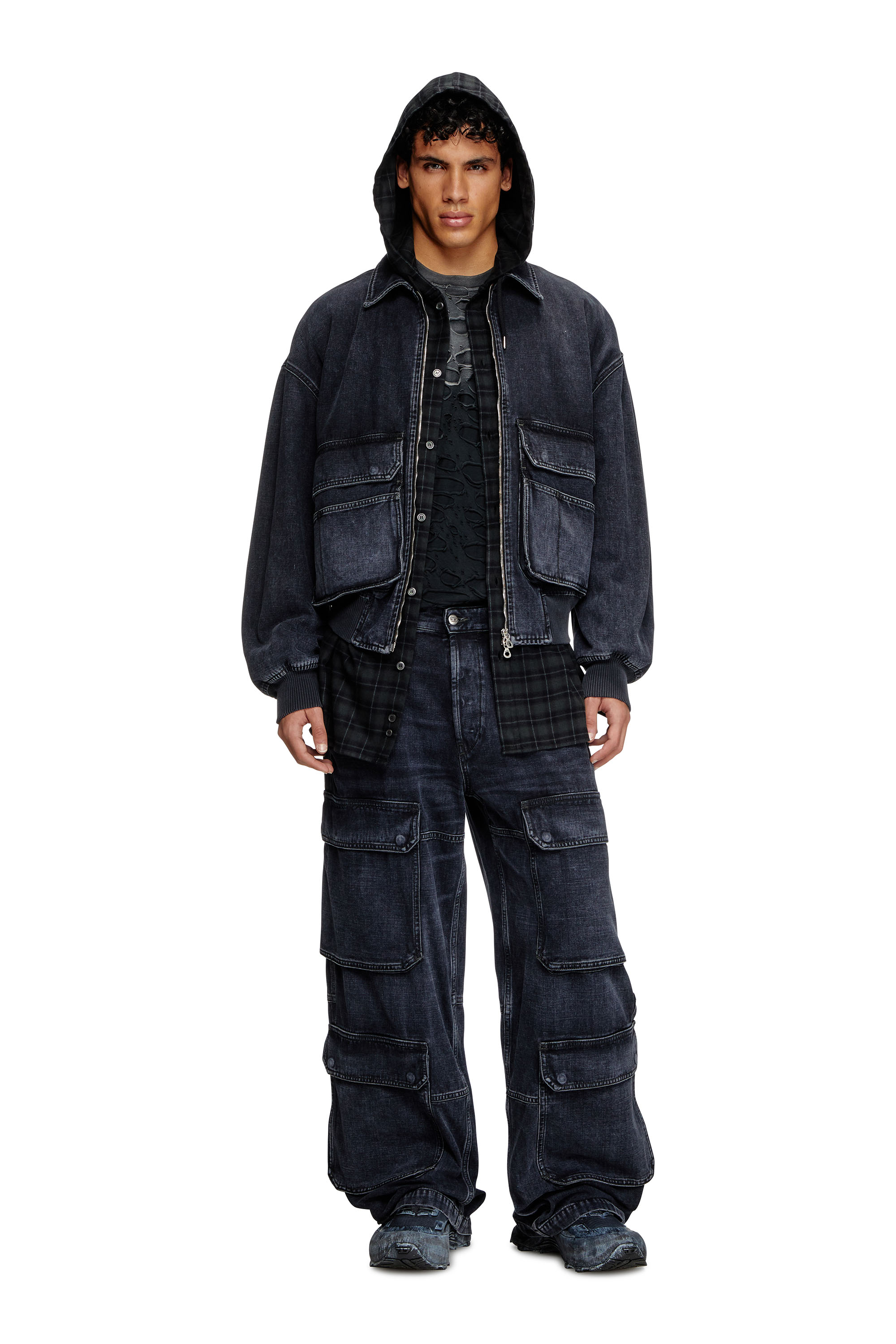 Diesel - D-KURZ, Unisex Jacke aus Denim in Köperbindung in Schwarz - 2