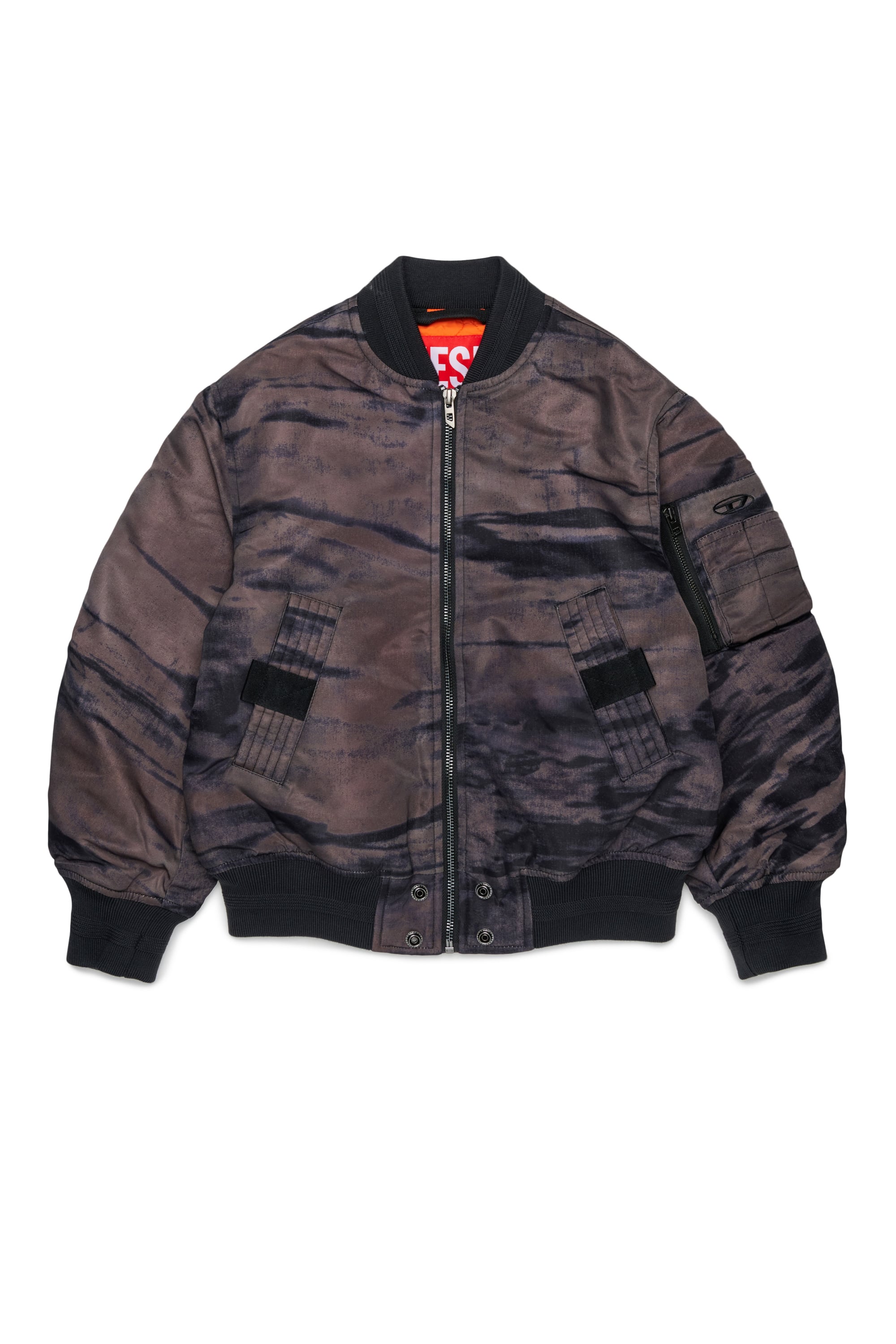 Diesel - JAKEPSDLBZ, Man's Nylon bomber jacket with quilted lining in Green - 1
