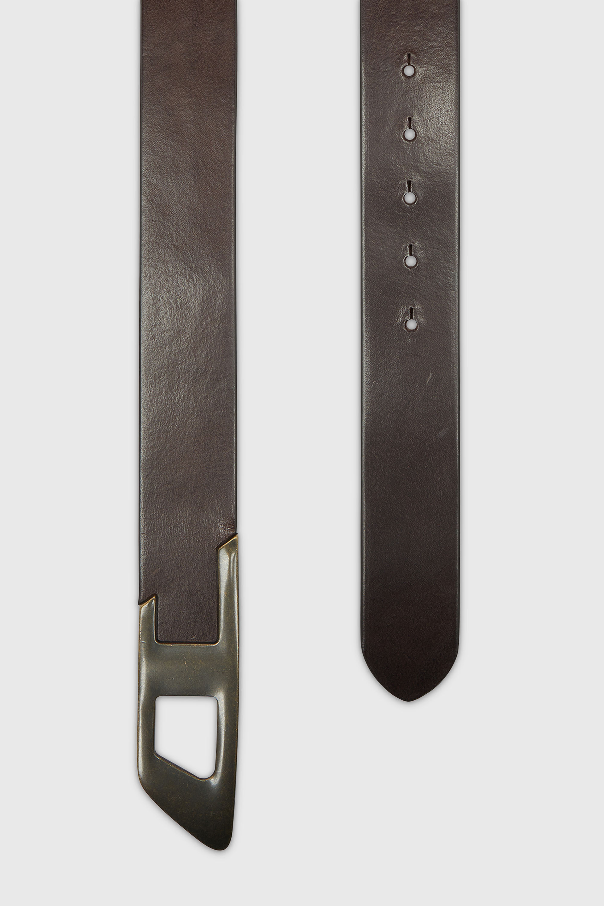 Diesel - B-D LOGO 2.0 40, Unisex's 4 cm leather belt with metal D buckle in Dark Brown - 2