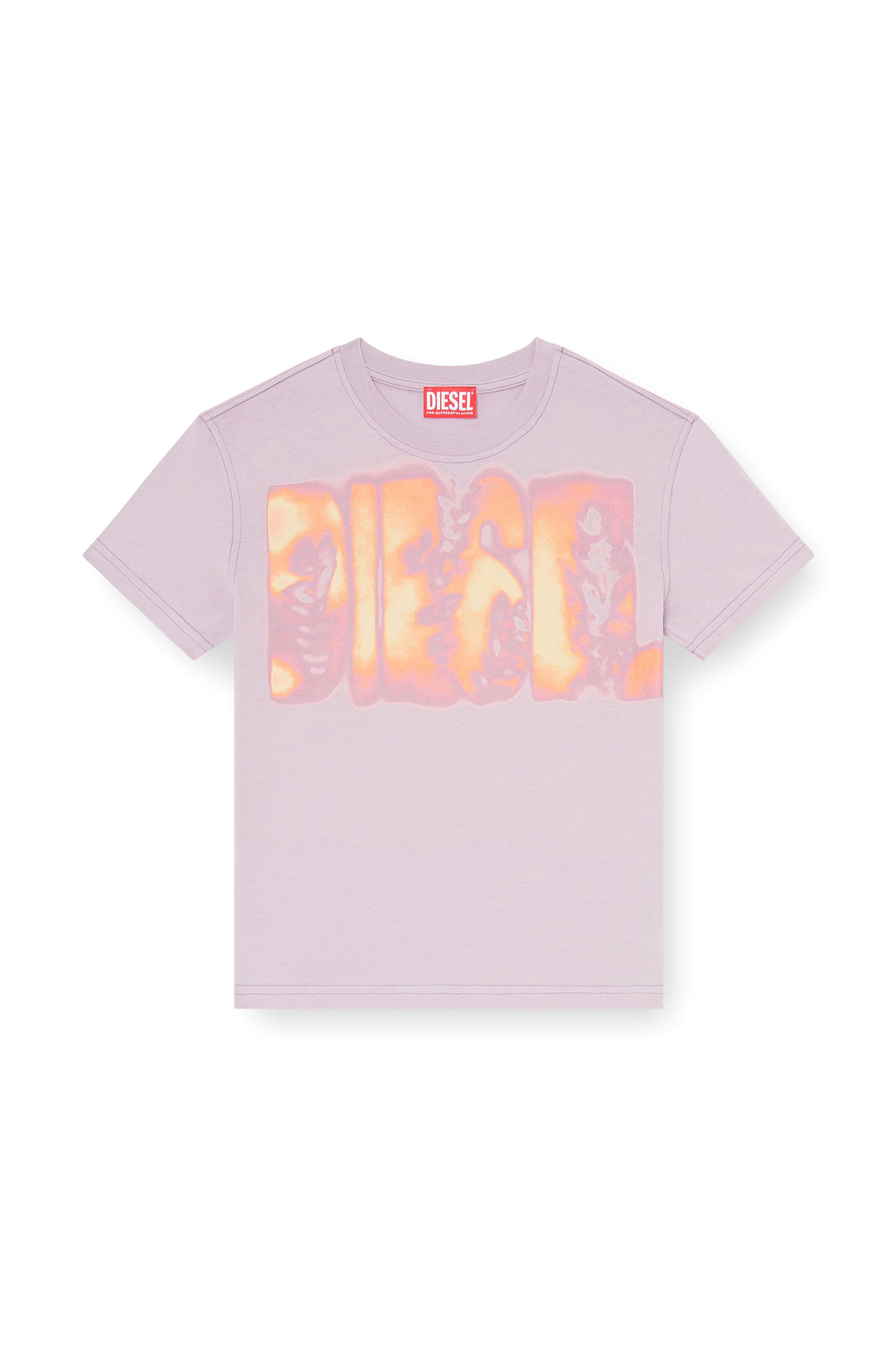 Diesel - T-ILA-AA3, Damen Schmales Jersey-T-Shirt mit Grafikdruck in Lila - 3