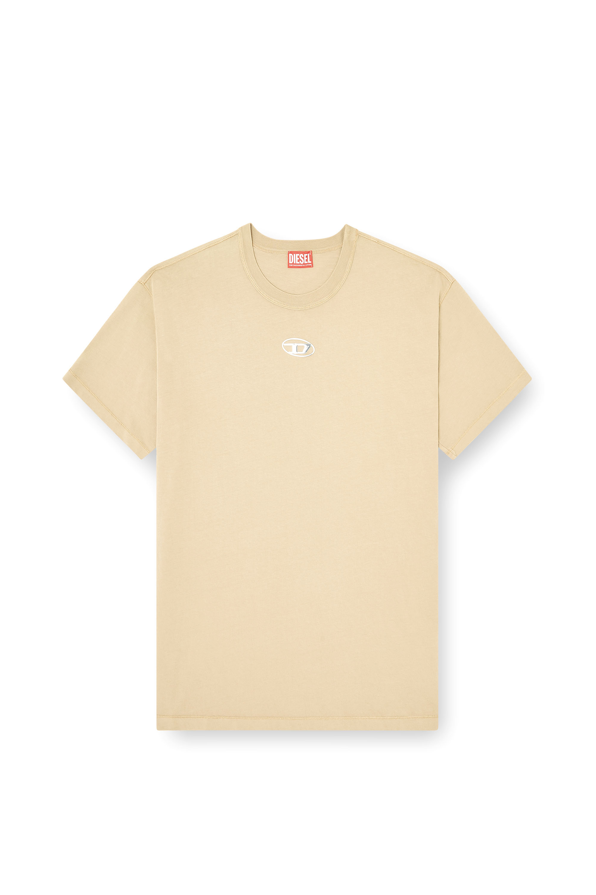 Diesel - T-NORM-IOD, Herren Light cotton T-shirt with metallic Oval D logo in Beige - 3