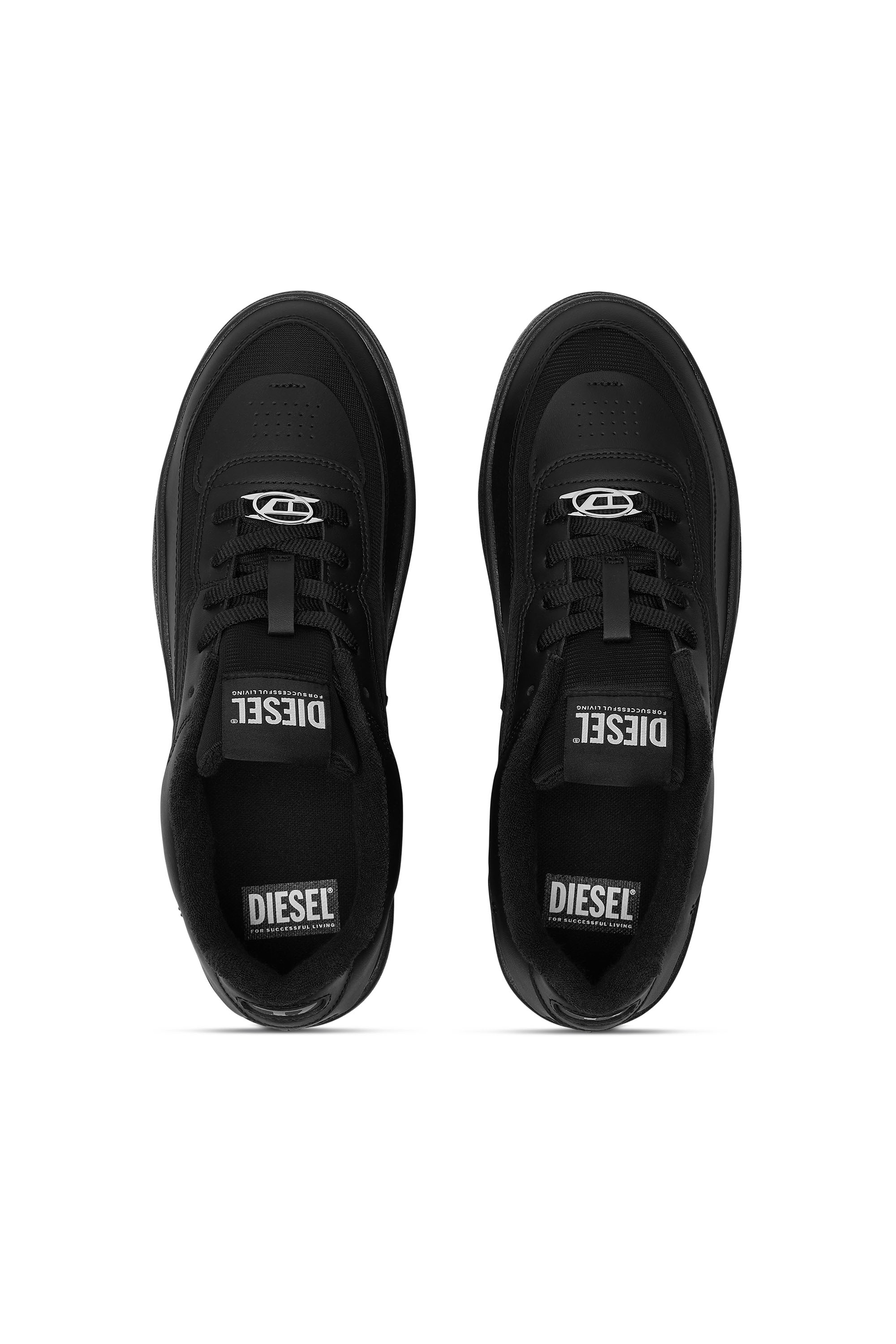 Diesel - S-OVAL SKATE LOW, Herren S-Oval Skate-Sneakers aus Leder mit Einsatz aus Stoff in Schwarz - 5