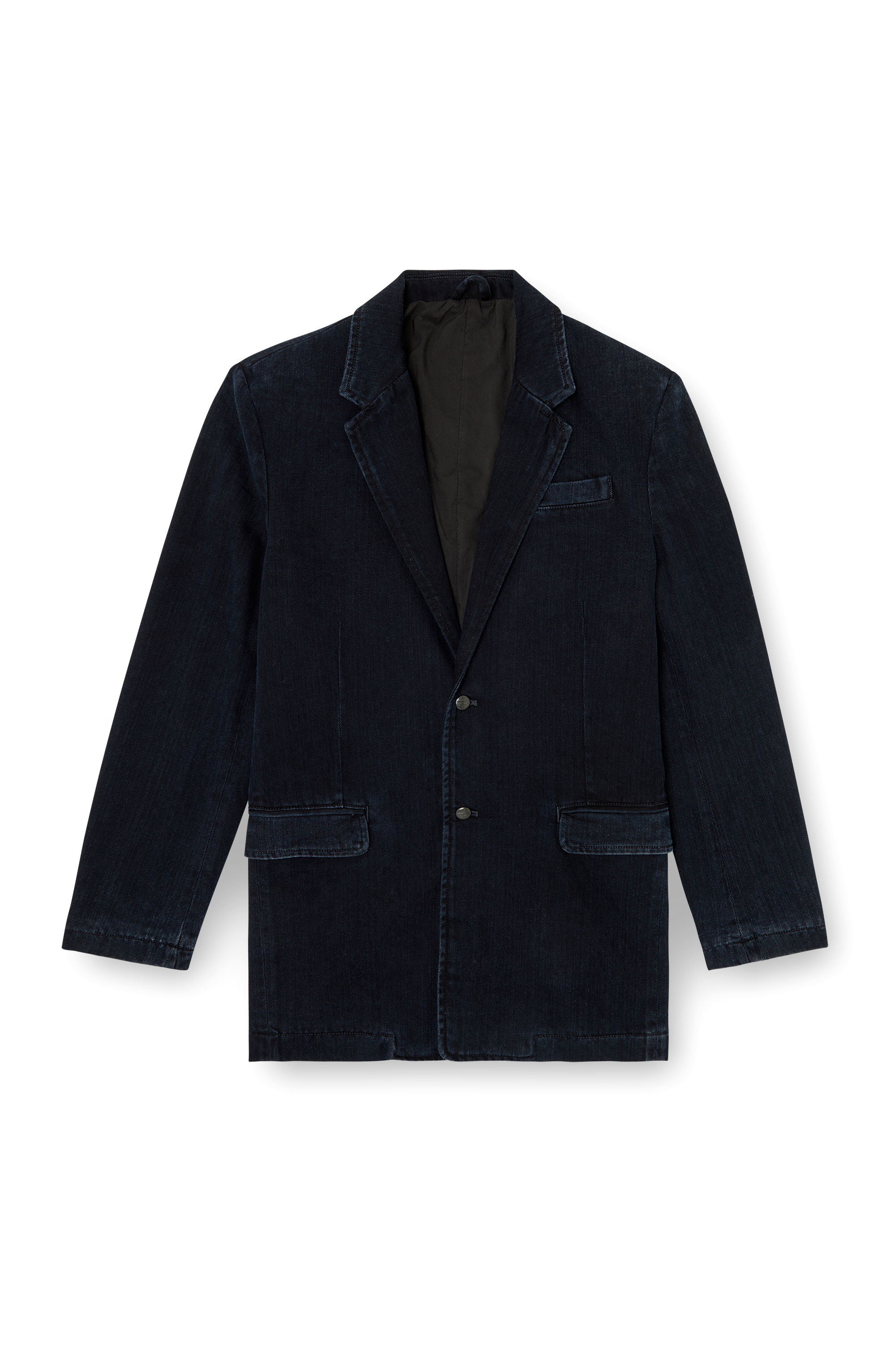 Diesel - D-REGER-D, Unisex Blazer aus Denim mit Schlieren in Dunkelblau - 7