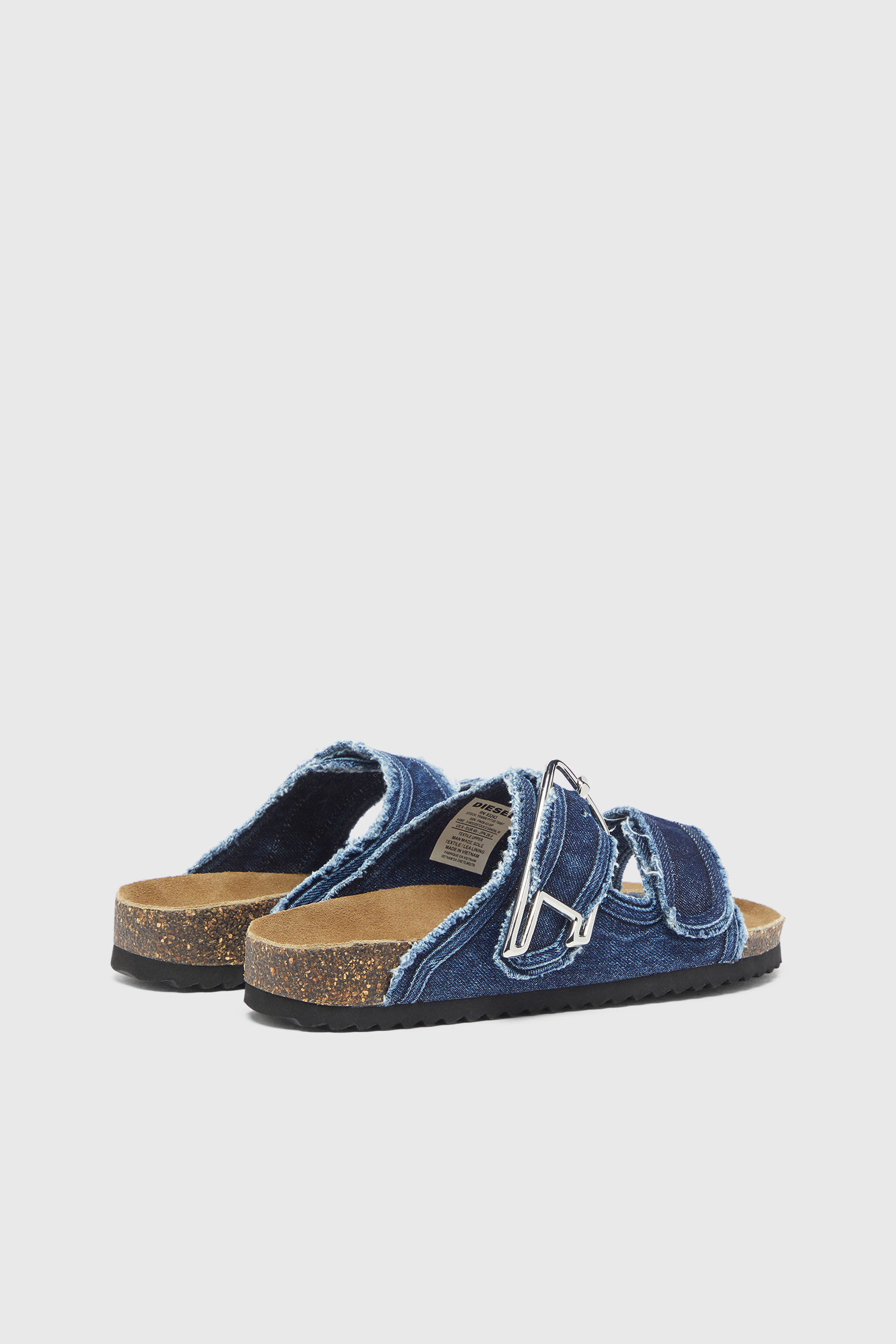 Diesel - D-WOODSTOCK D SANDAL W, Damen D-Woodstock - Sandale mit ausgefransten denim-riemen in Mittelblau - 3