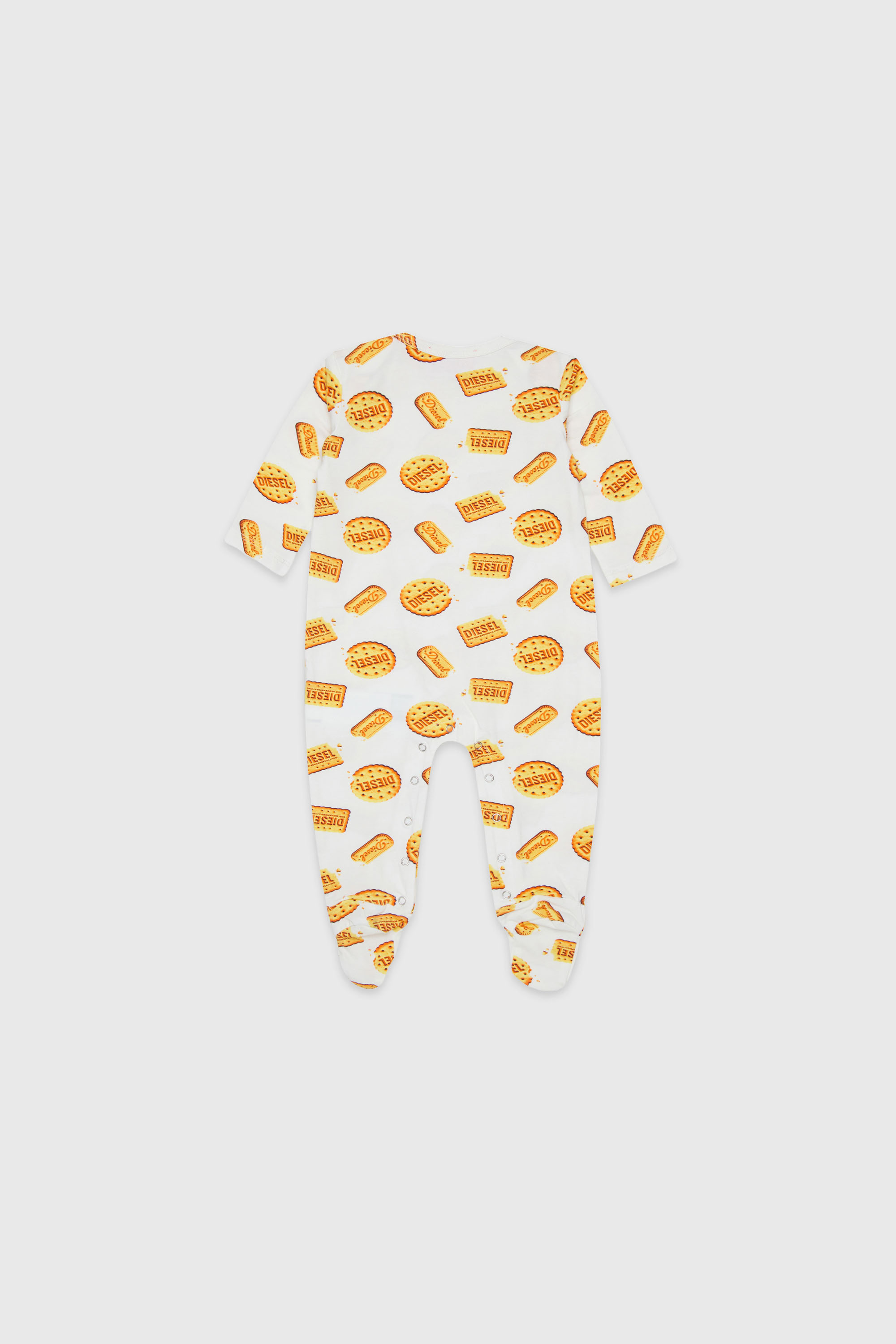 Diesel - UNNY-NB, Unisex Neugeborenen-Overall mit Diesel Biscotto Print in Wei&szlig; - 2