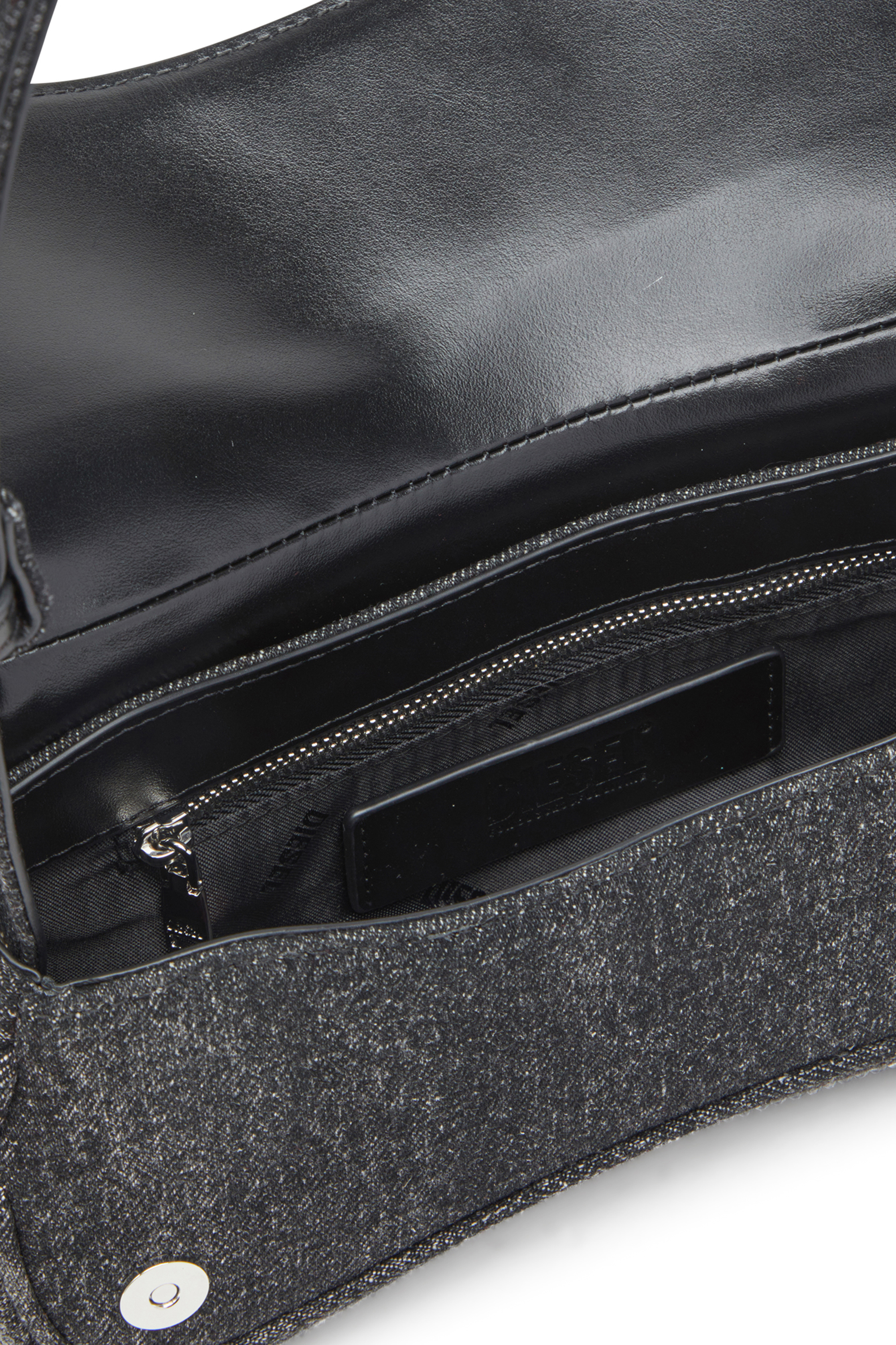 Diesel - PLAY CLUTCH, Damen Play-Clutch aus Strass-Denim in Schwarz - 3