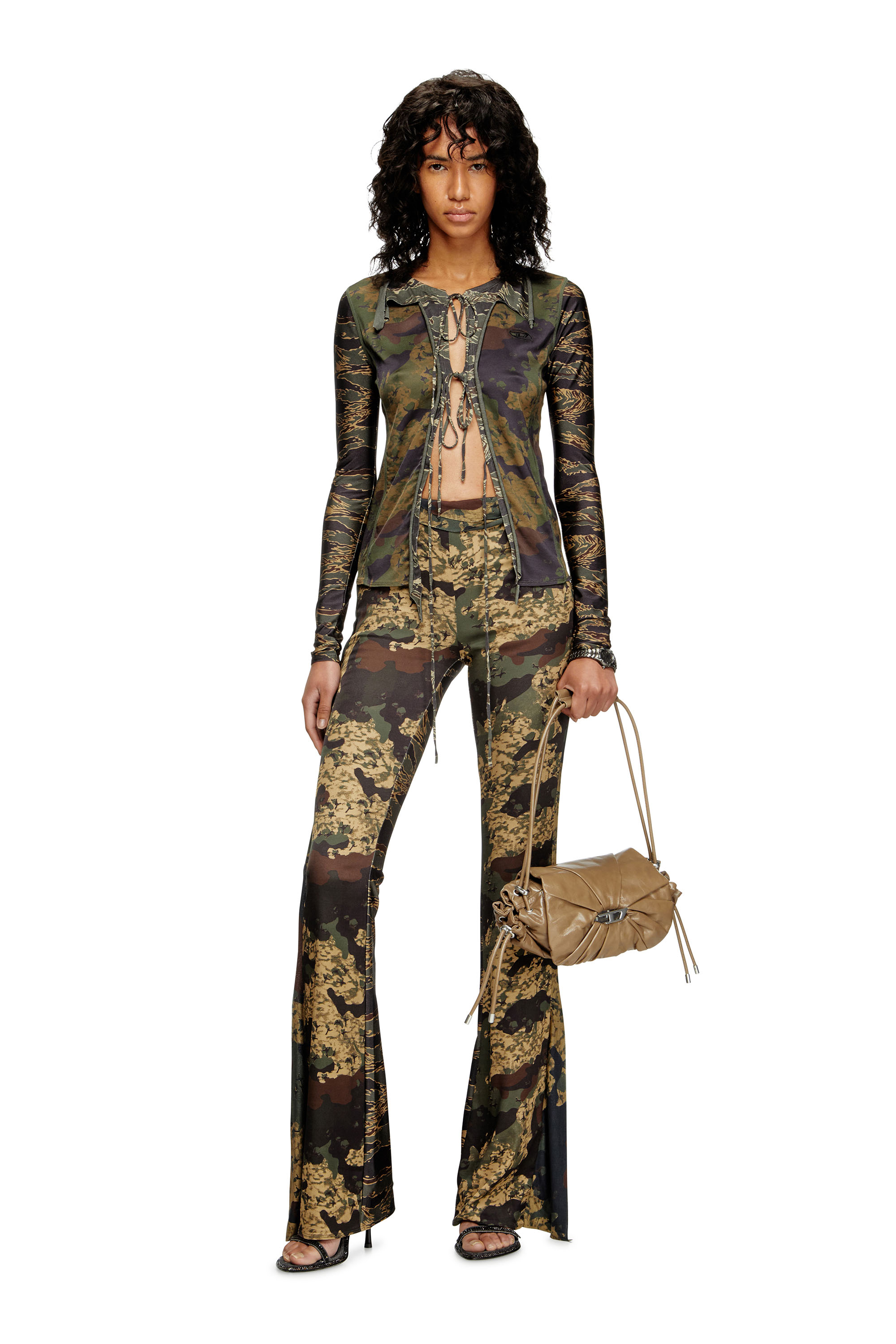 Diesel - P-AFFAL, Damen Jazz-Hose mit gemischten Camo-Prints in Armeegrün - 2