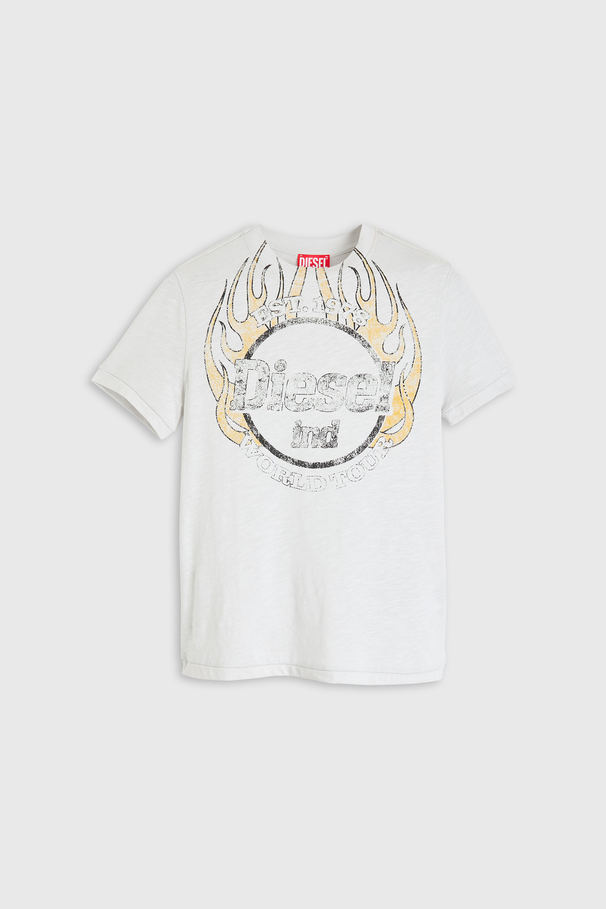 Diesel - T-REG-B1, Damen T-Shirt aus Slub-Jersey mit Crack-Print in Wei&szlig; - 2