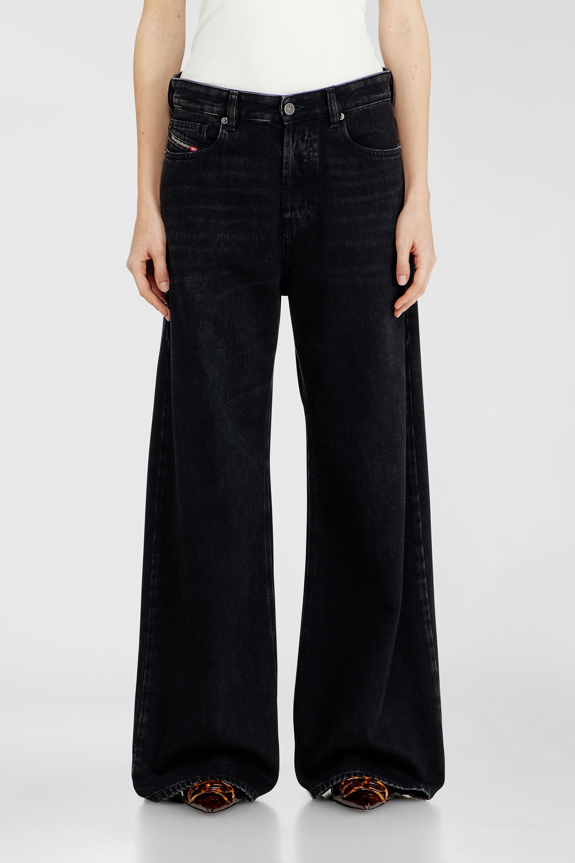Diesel - Unisex Relaxed Jeans 1996 D-Sire 09P09, Schwarz/Dunkelgrau - 4