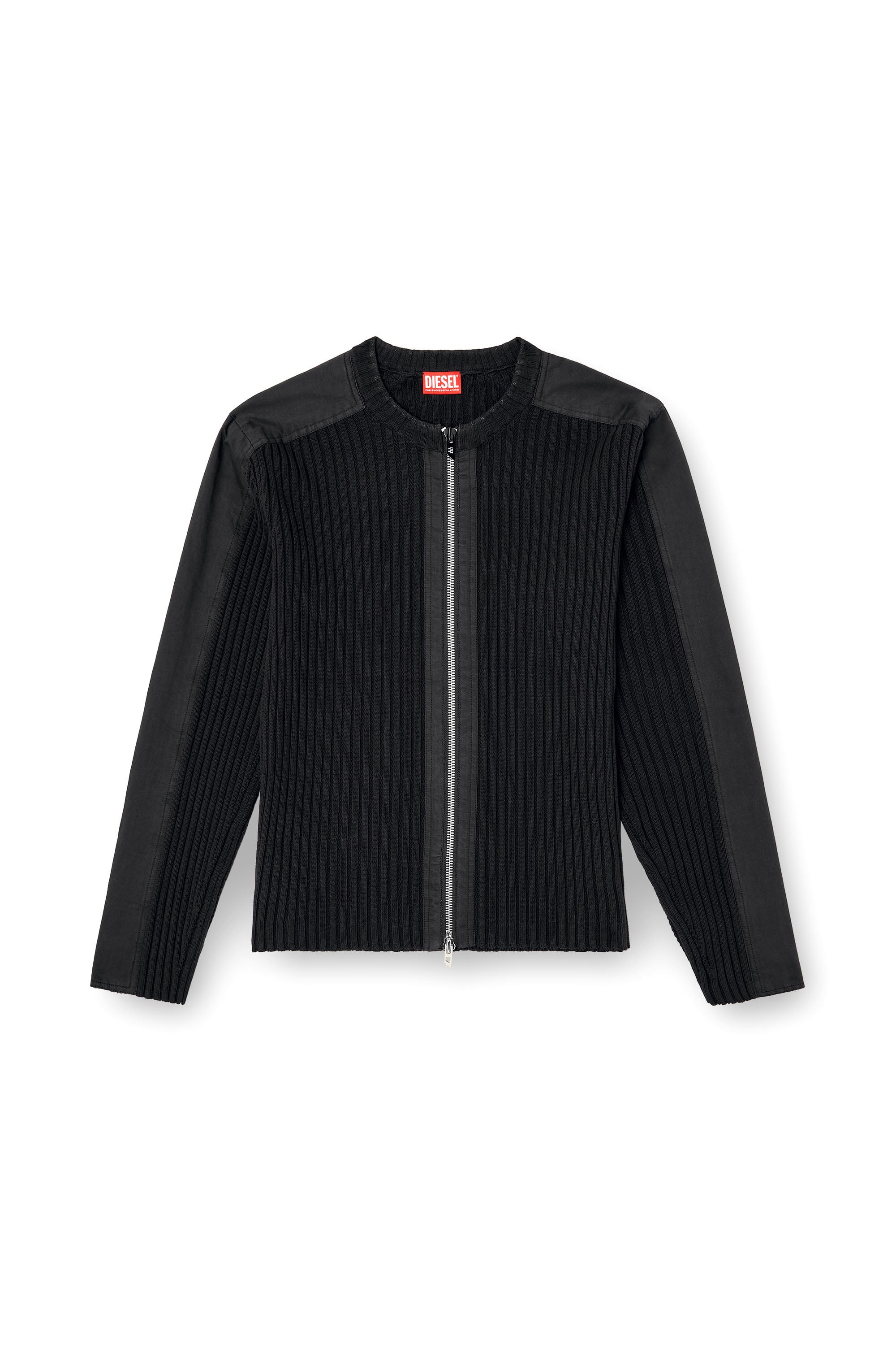 Diesel - K-MATTY, Herren Rei&szlig;verschluss-Cardigan mit Utility-Eins&auml;tzen in Schwarz - 2