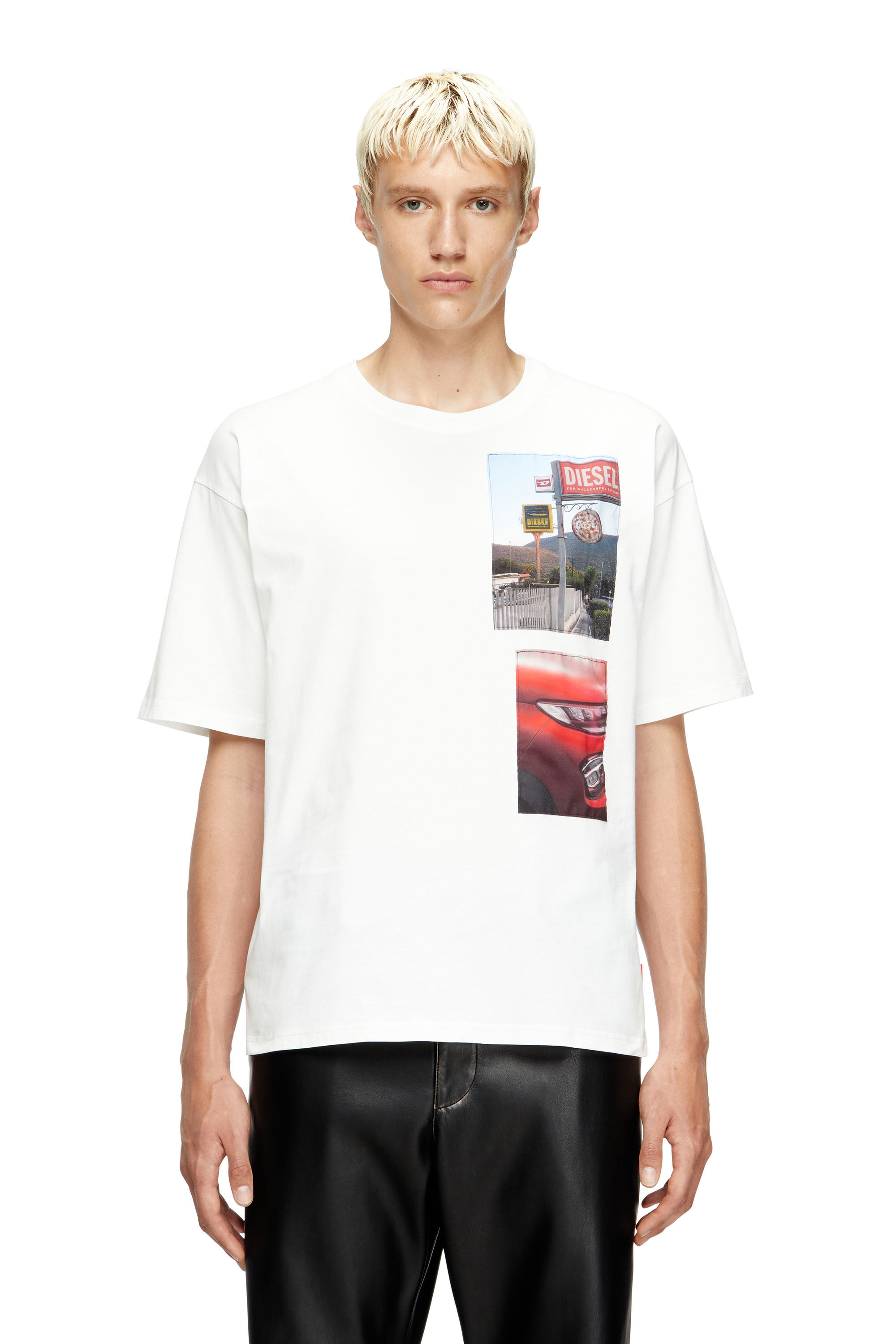 Diesel - T-BOXT-T3, Herren T-Shirt mit Logo-Foto-Patches in Weiß - 1