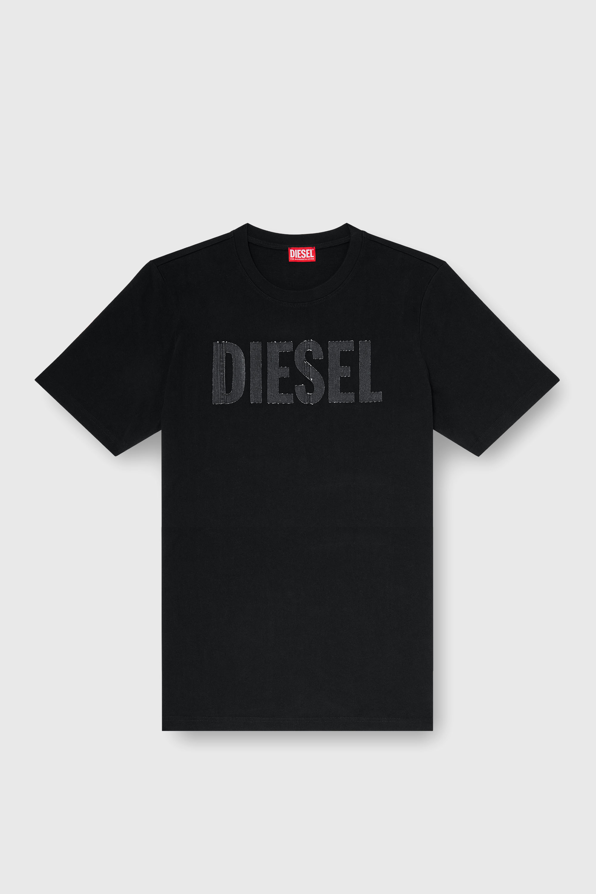 Diesel - T-JUST-APP-T92, Herren T-Shirt aus Baumwolle mit tonalem Diesel-Logoprint in Schwarz - 2