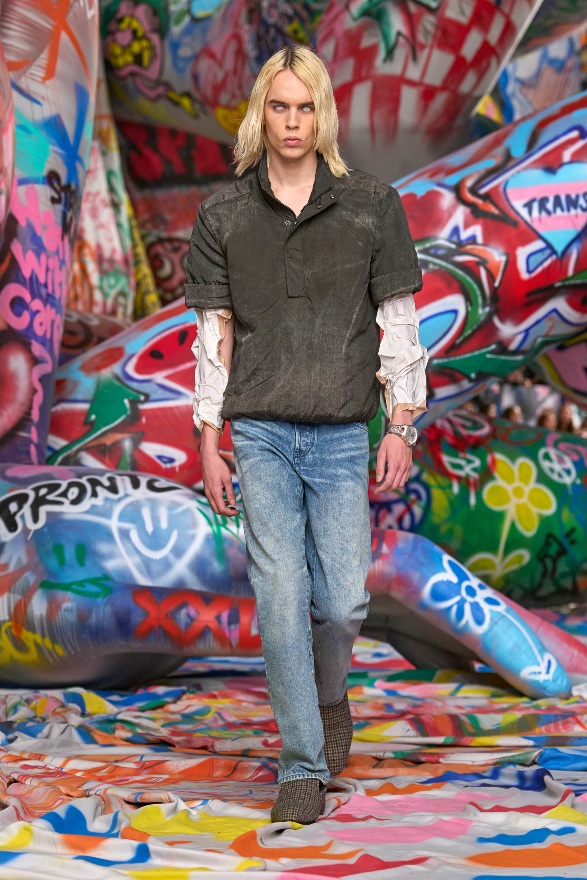 Diesel - J-VALOIS, Herren Kurzarm-Jacke aus Nylon mit Denim-Effekt in Schwarz - 6