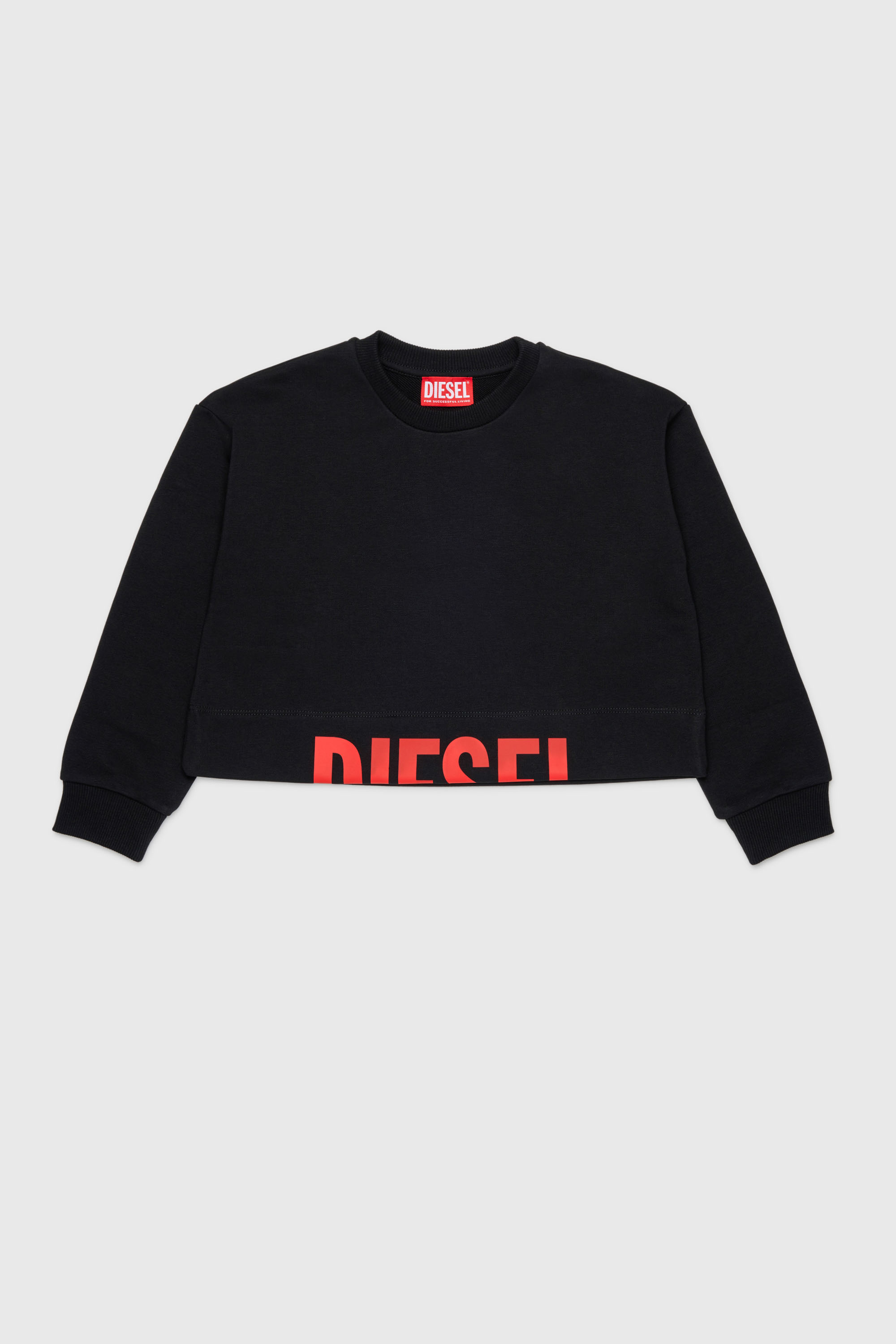Diesel - SCEFY, Damen Sweatshirt mit abgeschnittenem Logo in Schwarz - 1