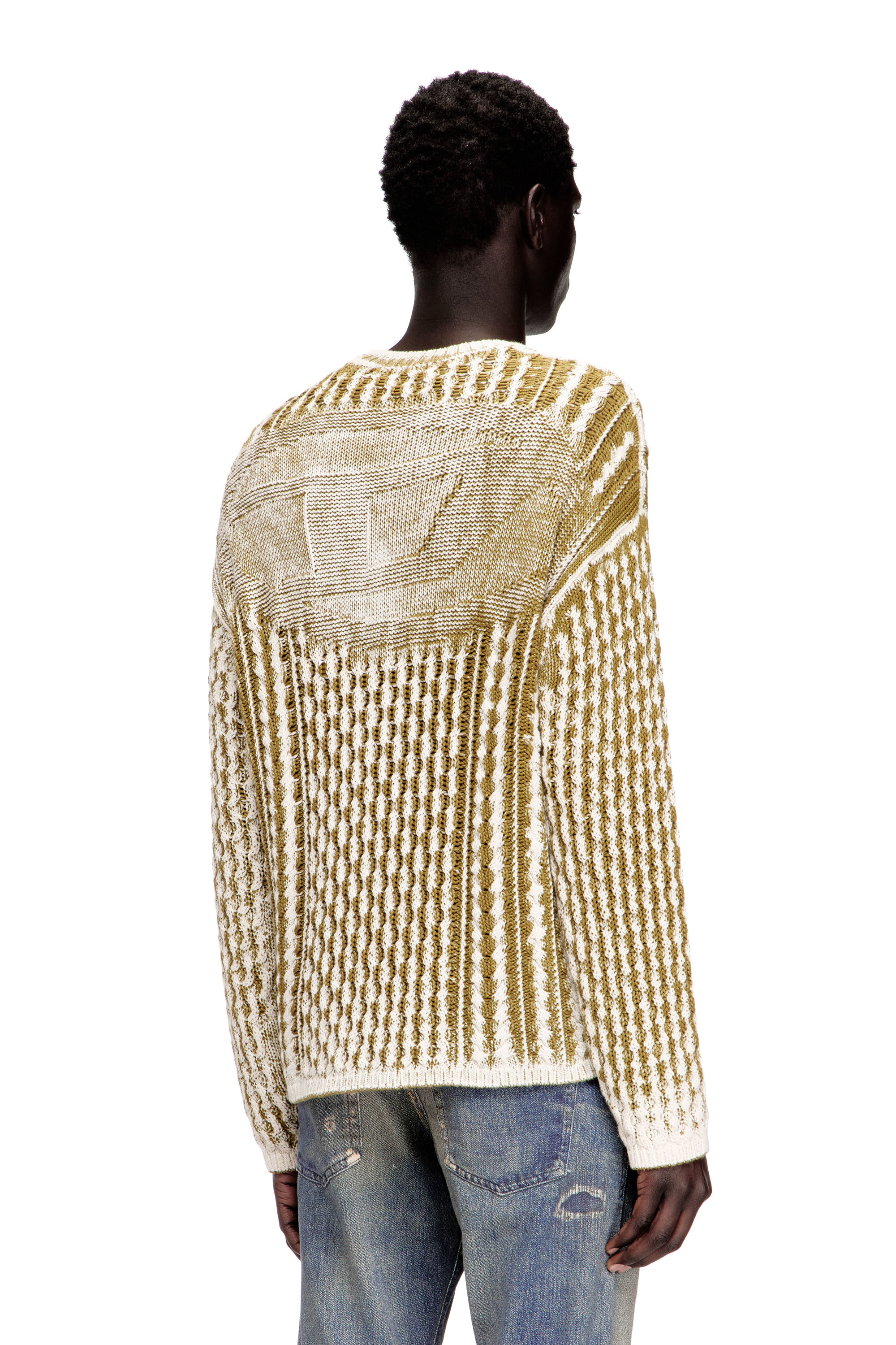 Diesel - K-MOISE, Herren Kabelgestrickter Pullover mit umgekehrtem Druck in null - 4