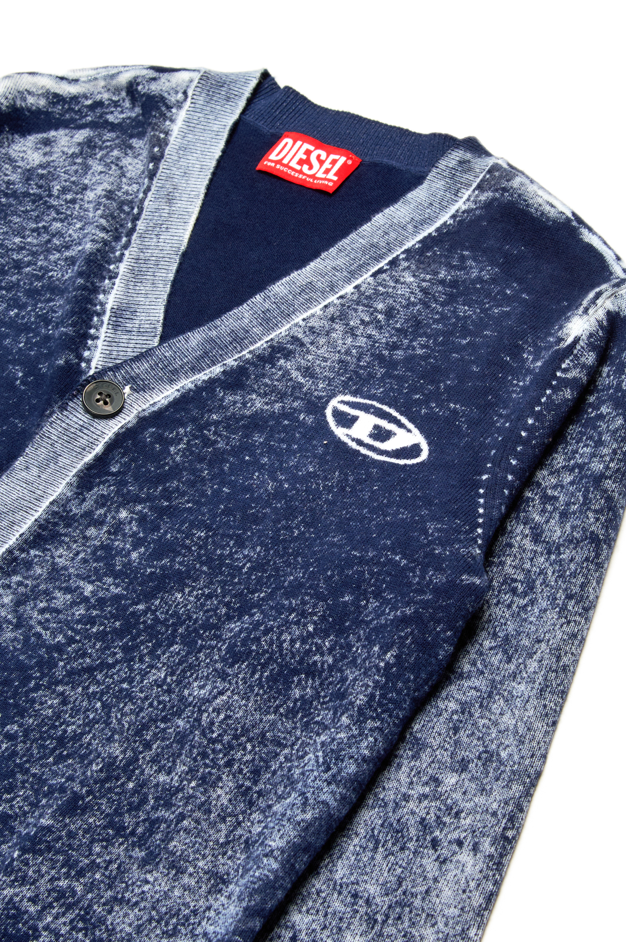 Diesel - KLAR CARDIGAN OVER, Man's Reverse-print cardigan with Oval D logo in Dark Blue - 3