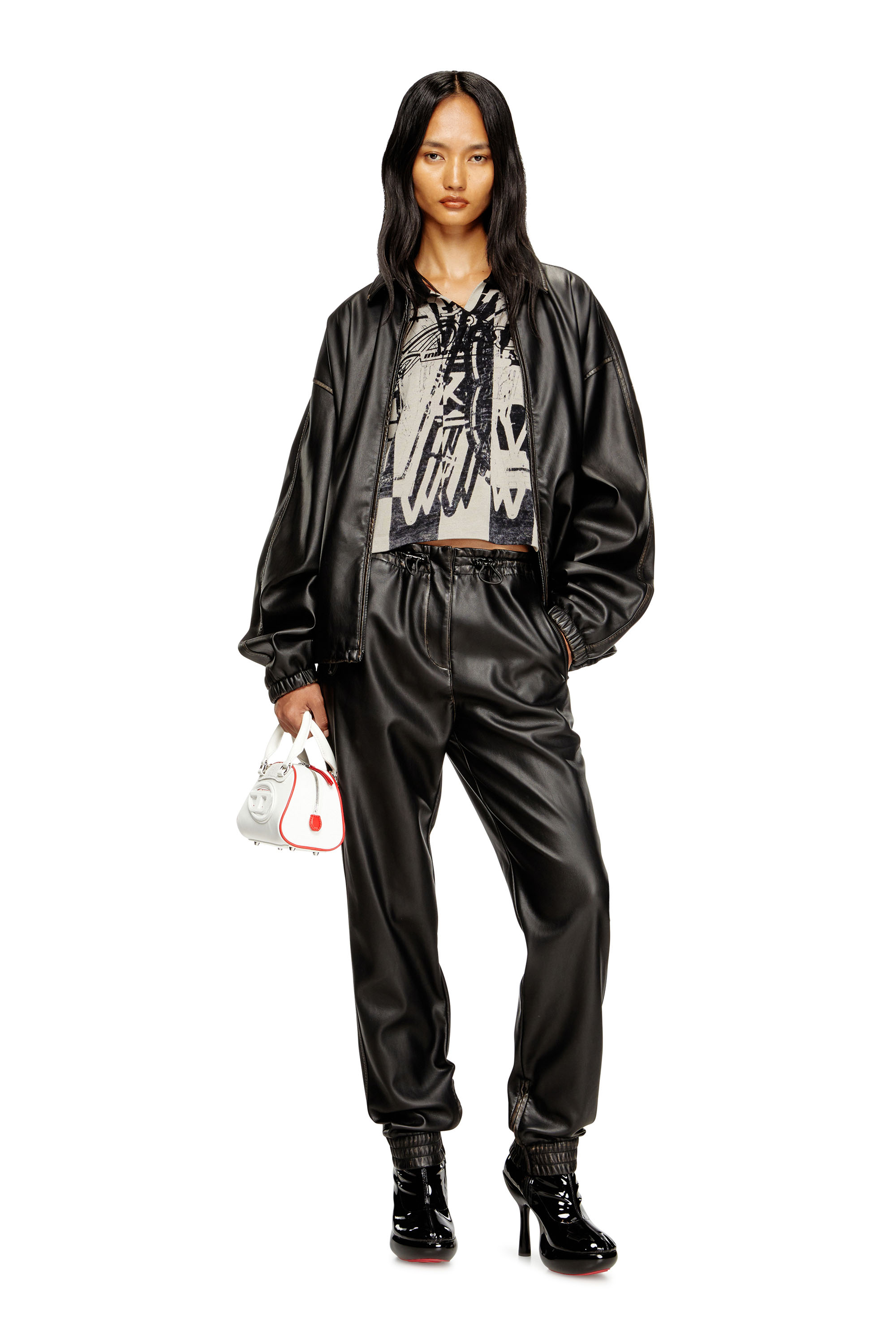 Diesel - J-AKE, Unisex Jacke aus behandeltem technischem Gewebe in Schwarz - 7