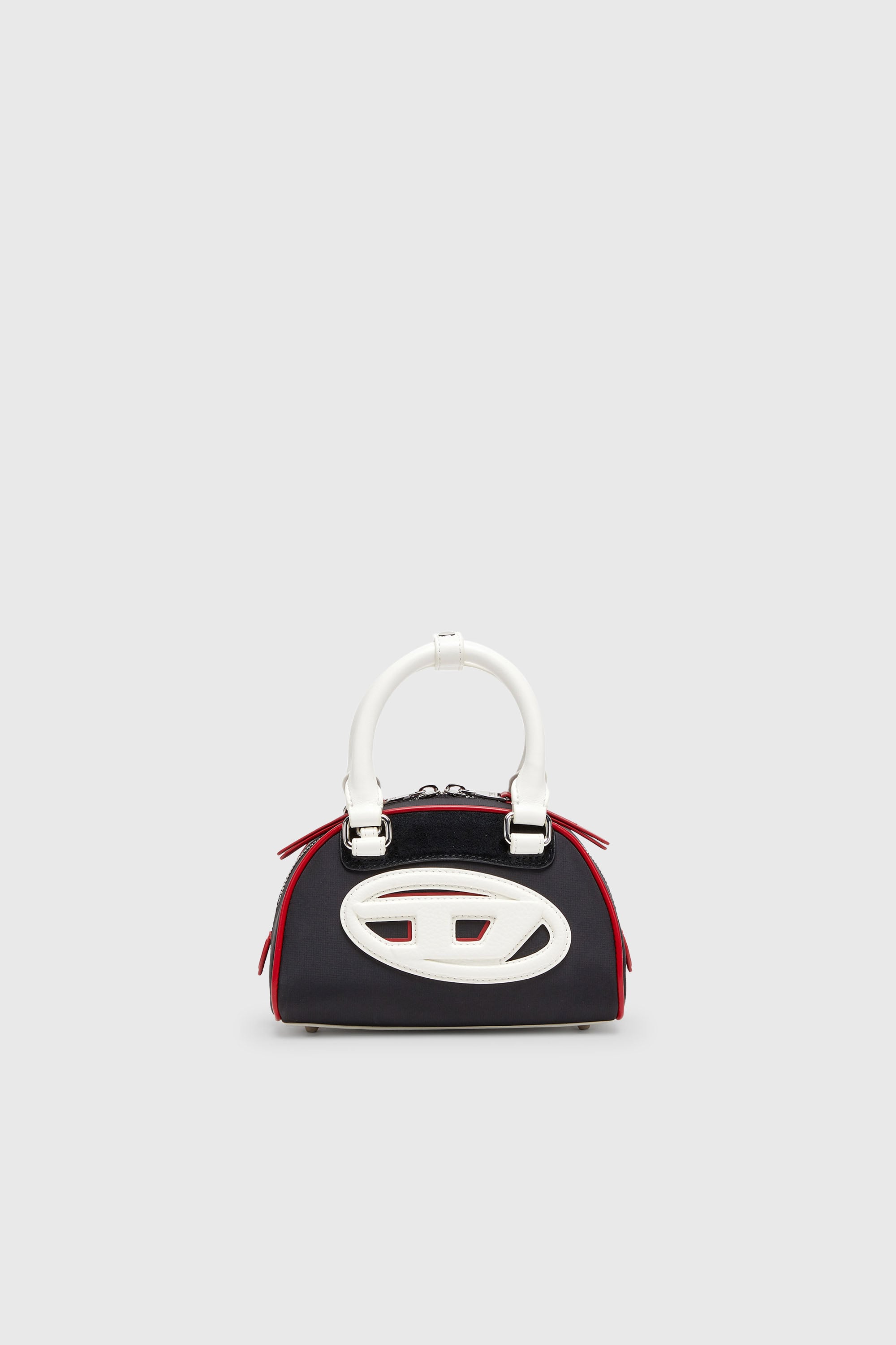 Diesel - 1DR DOME CROSSBODY, Damen 1DR Dome-Colourblock-Kleine-Bowling-Tasche in Schwarz/Weiss - 1