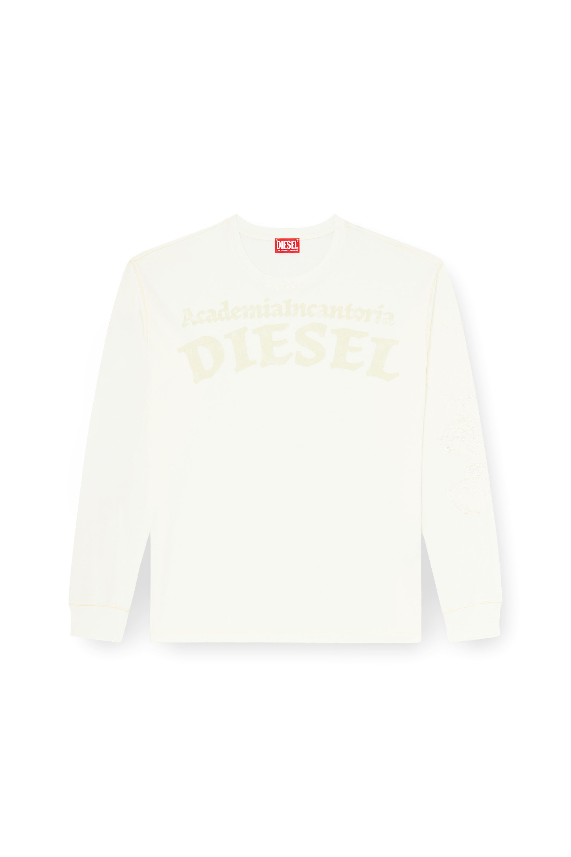 Diesel - T-NORM-LS-AA3, Herren Langarm-T-Shirt mit Prints und Patches in Wei&szlig; - 3