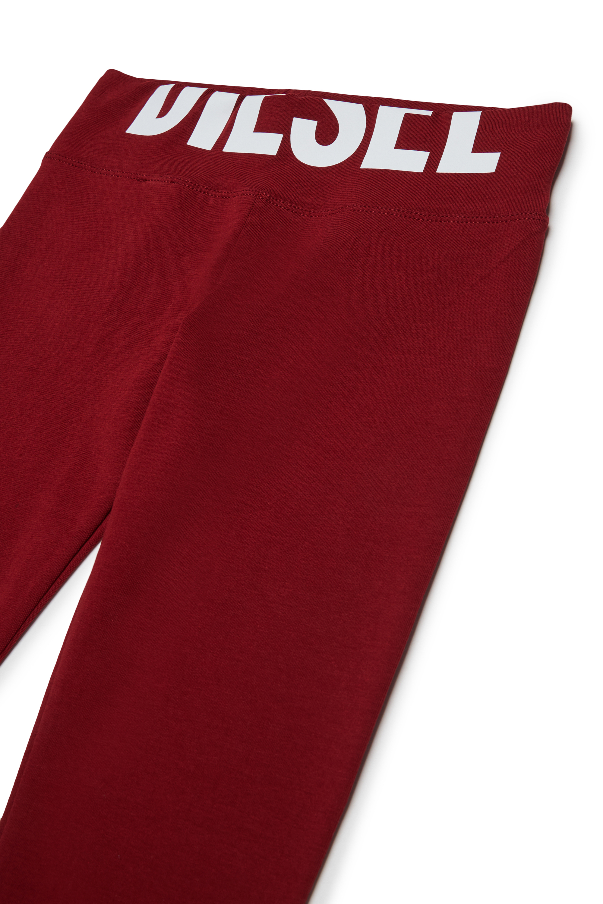 Diesel - PCEFY, Damen Baumwoll-Leggings mit abgeschnittenem Logo in Rot - 3