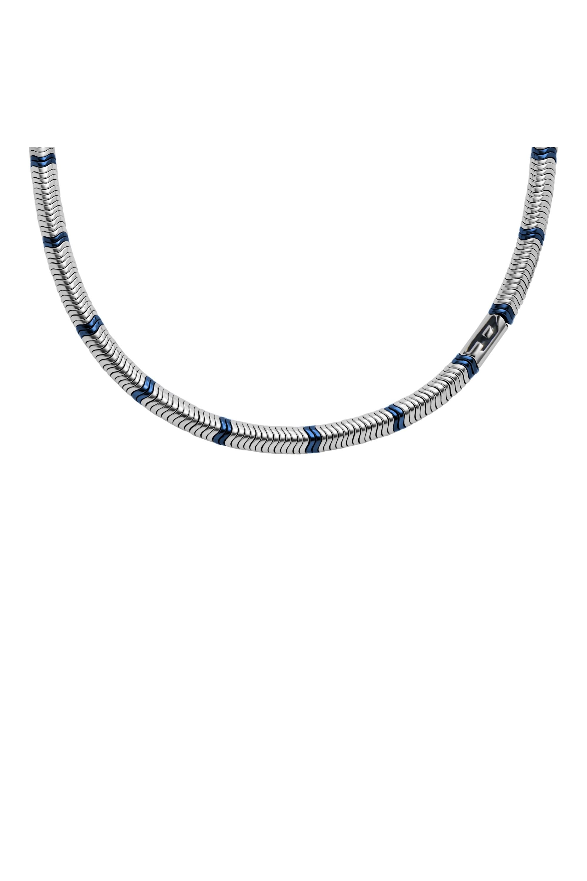 Diesel - DX1576931 JEWEL, Unisex Perlenhalskette aus Hämatit in Silber/Blau - 2