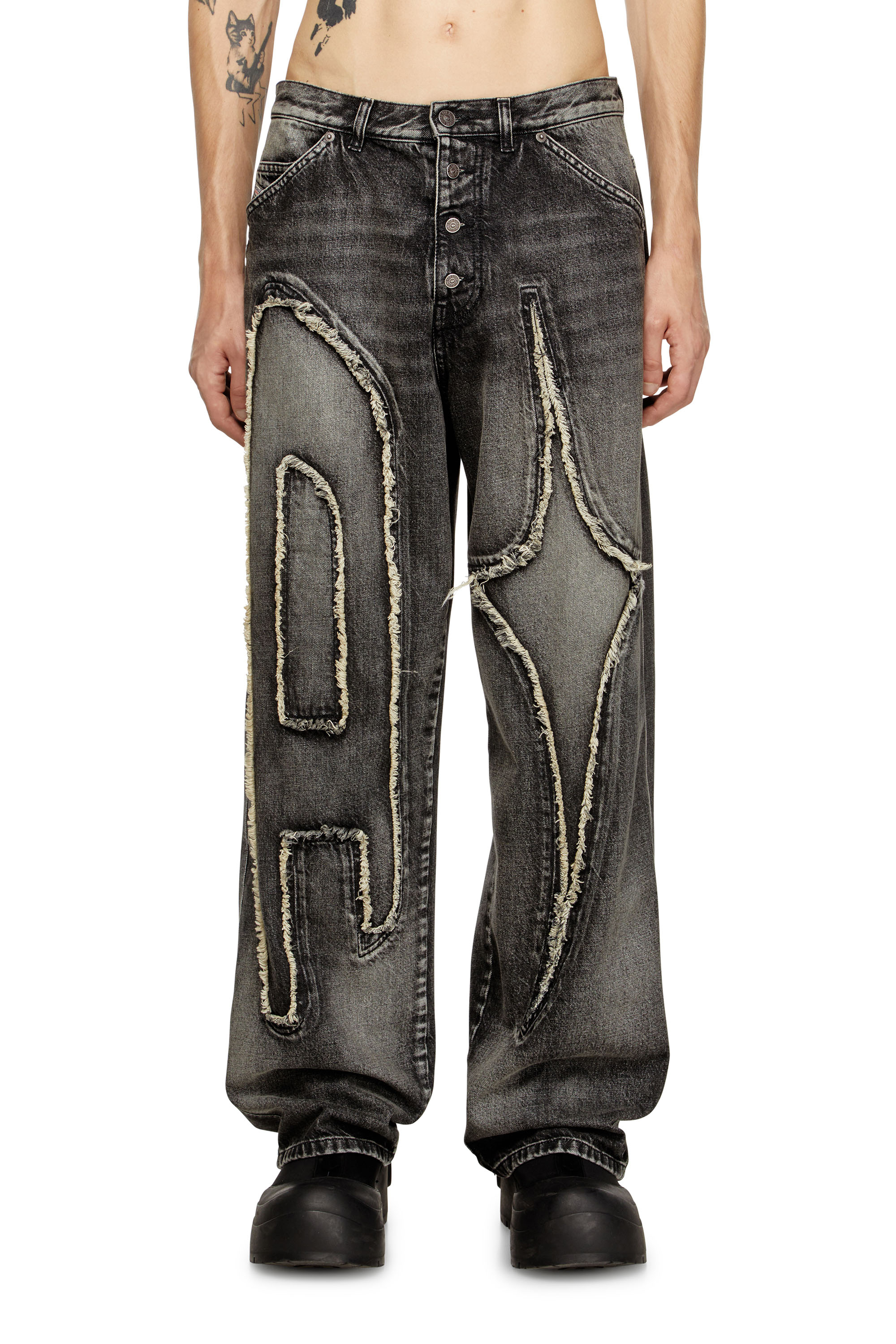 Diesel - Unisex Straight Jeans D-ThugClub 0BEBT, Schwarz/Dunkelgrau - 1