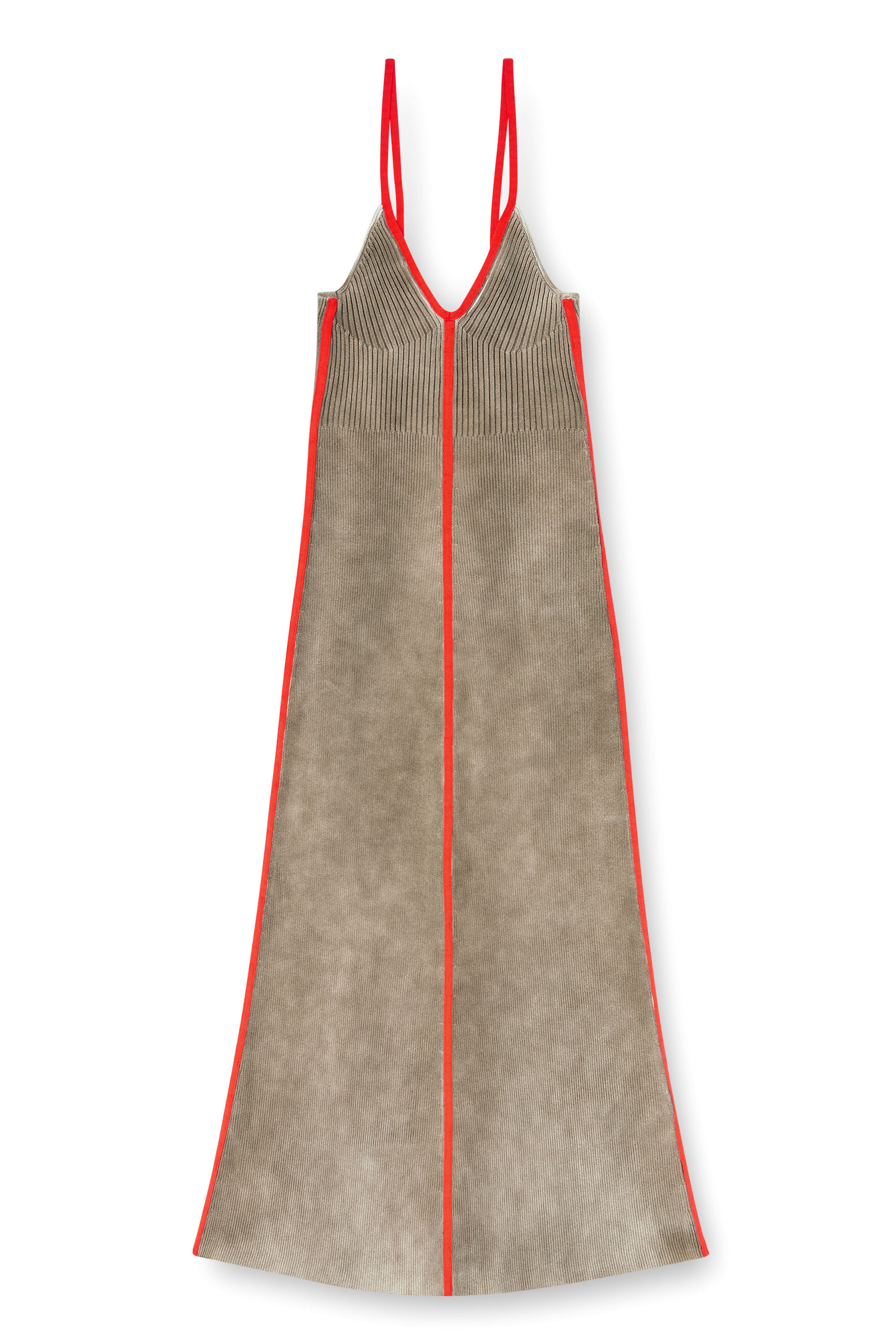 Diesel - M-SARMELA, Damen Rippenstrick-Midikleid mit kontrastierenden B&auml;ndern in null - 1