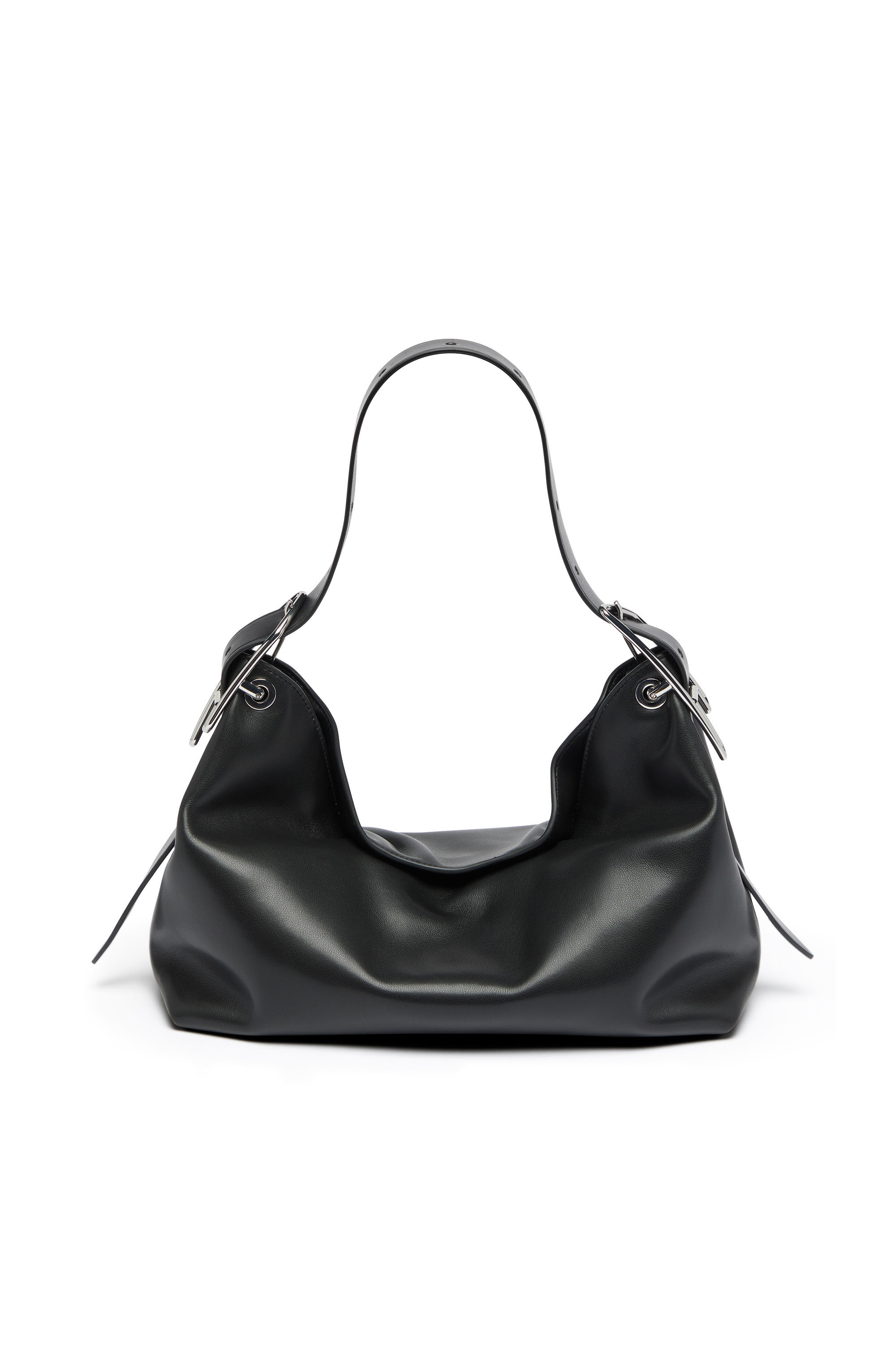 Diesel - D-LINE HOBO S, Damen D-Line-Leder-Schultertasche in Schwarz - 2