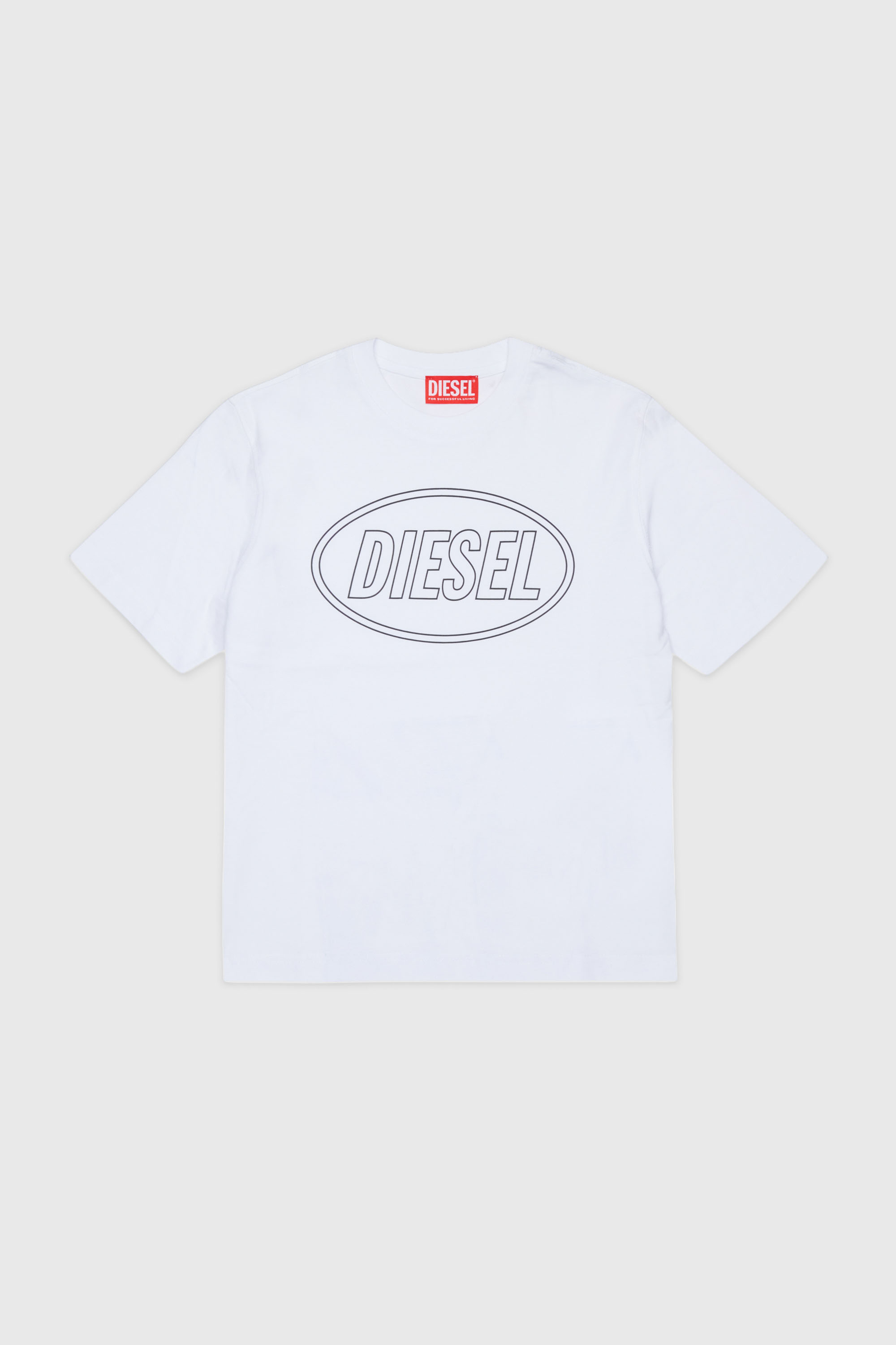 Diesel - TCIRCLE OVER, Herren Baumwoll-T-Shirt mit Diesel-Print in Wei&szlig; - 1