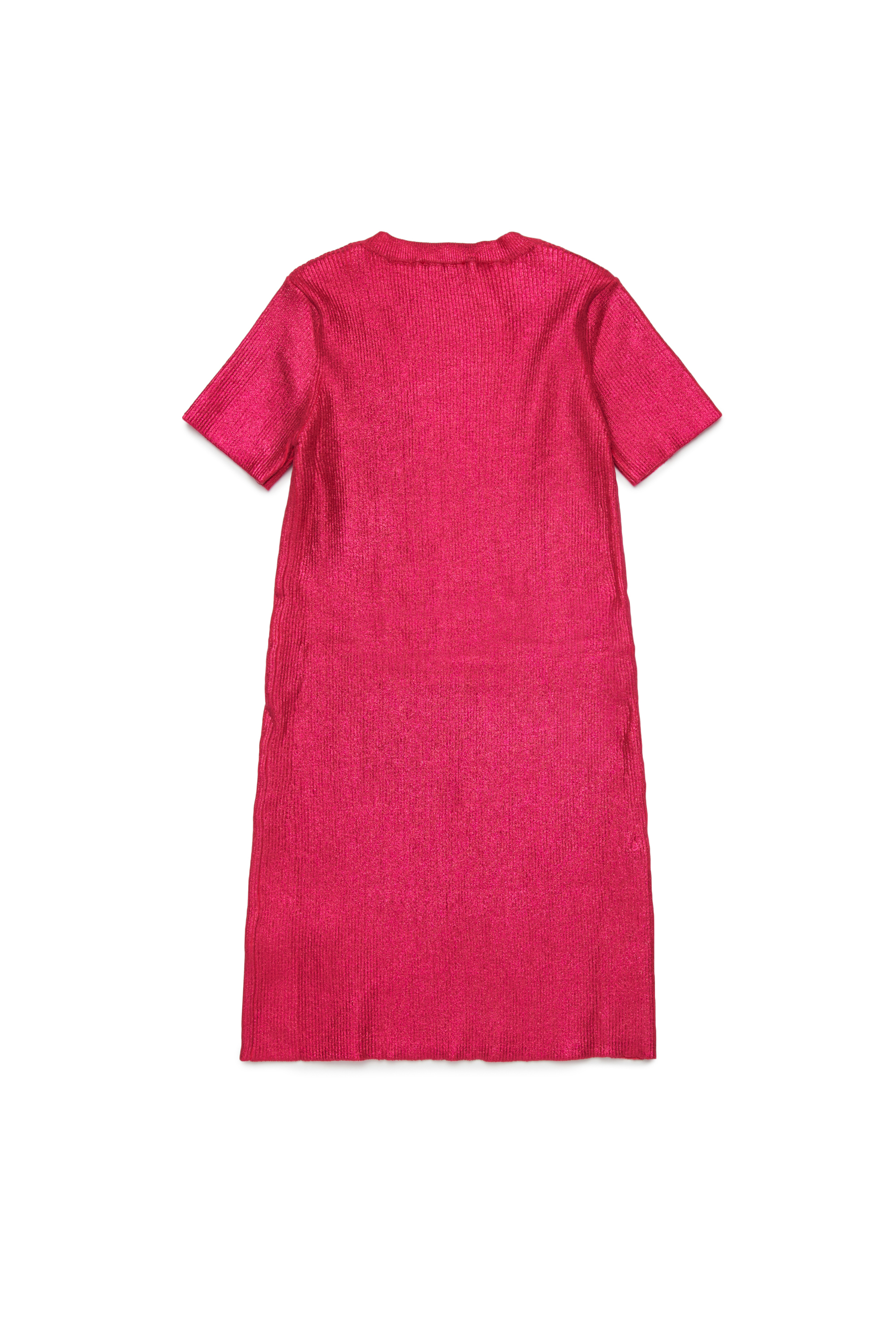 Diesel - DMONERVAX, Damen Kleid aus Metallic-Rippentrick in Rosa - 2