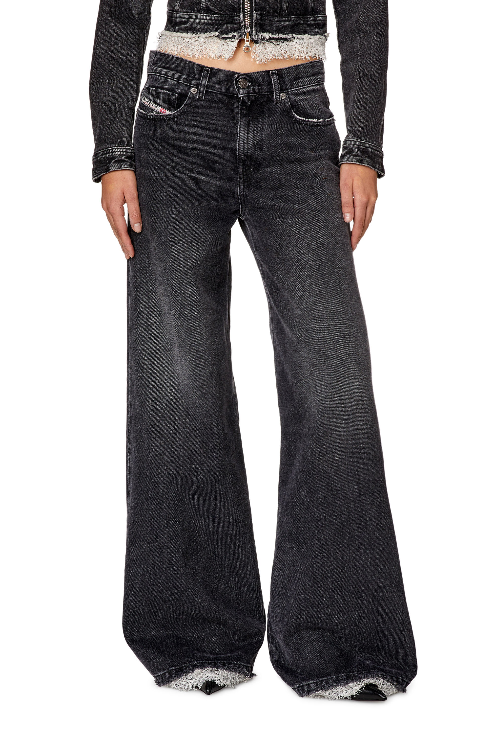 Diesel - Bootcut and Flare Jeans 1978 D-Akemi 007S2, Schwarz/Dunkelgrau - Image 1