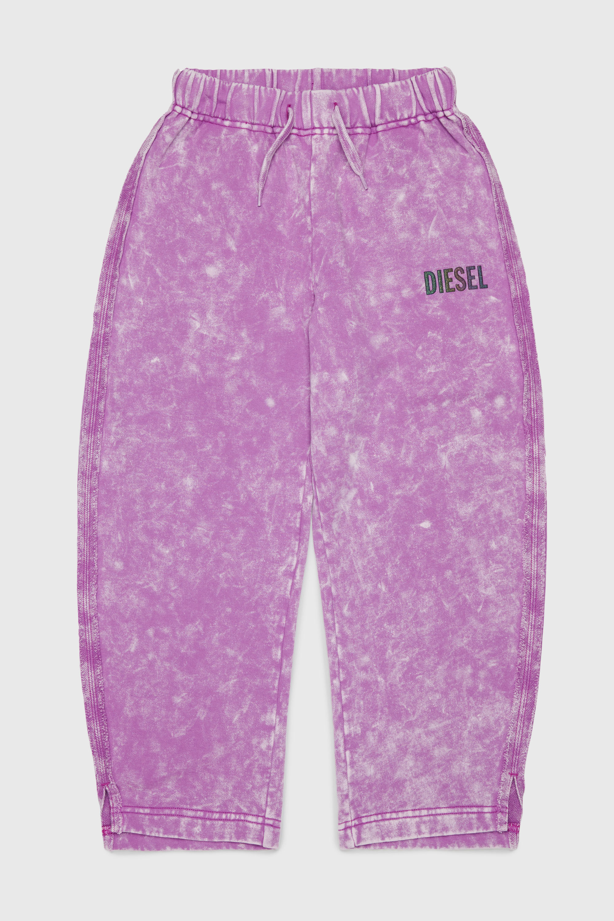Diesel - PLOXY, Damen Sweatpants aus Baumwolle mit Marmor-Effekt in Violett - 1