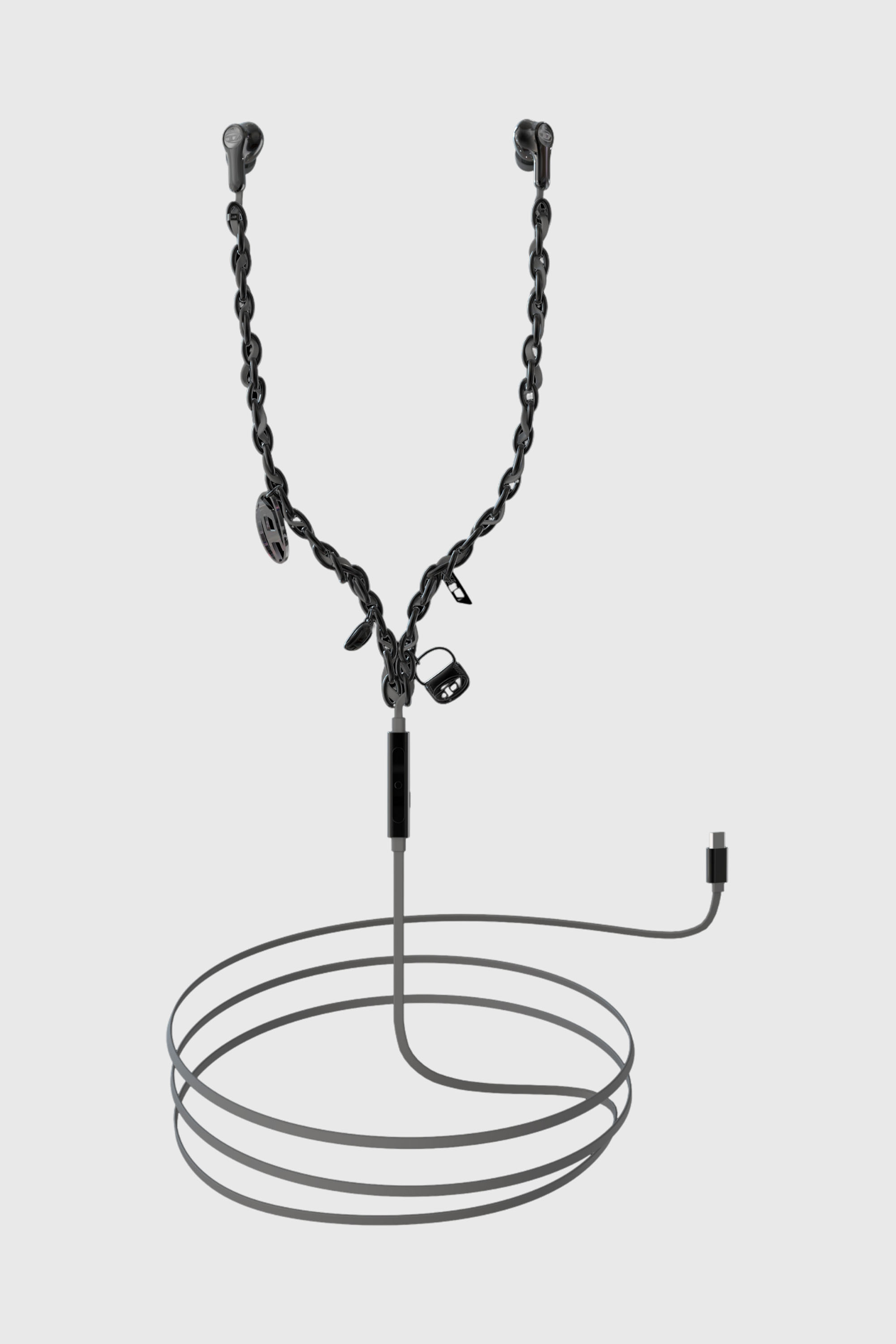 Diesel - 60686 WIRED EARBUDS WIRED EARBUDS, Unisex Schwarzem wired earbuds und charms in Schwarz - 1