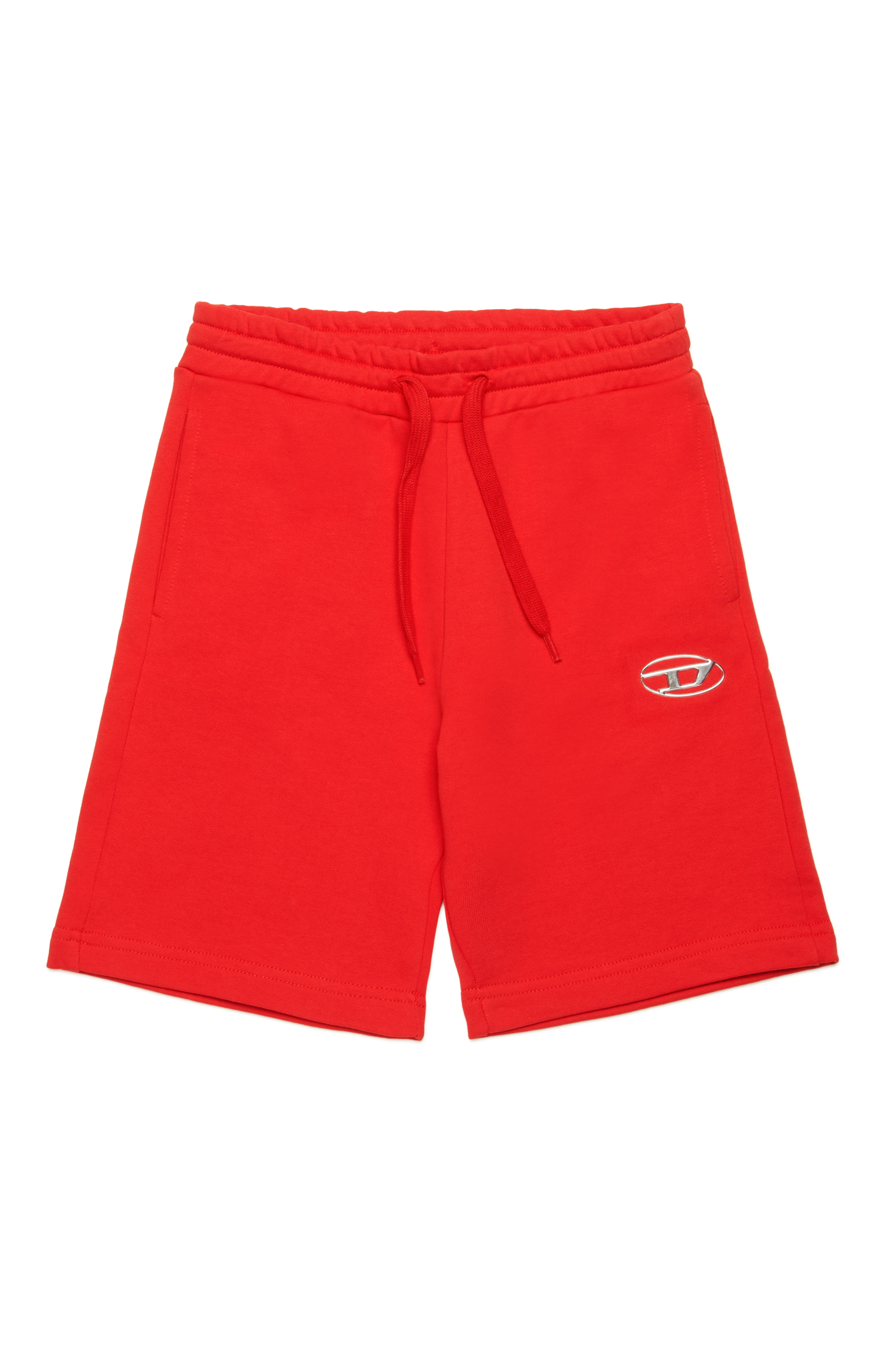 Diesel - PMACISHORT, Herren Sweatshorts mit Oval D mit Metall-Effekt in Rot - 1